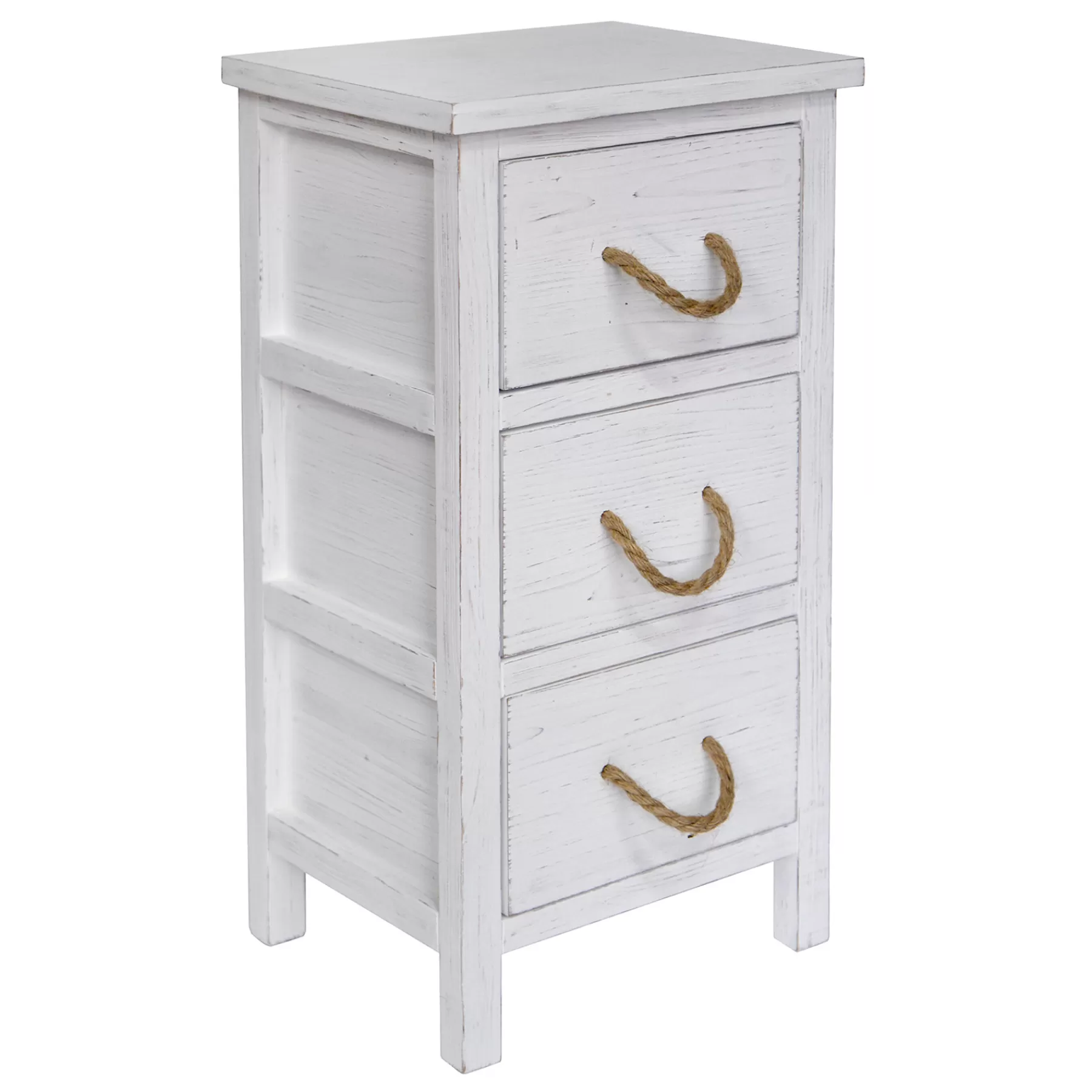 3-Drawer Distressed White Cabinet Outlet^* Flash Sale