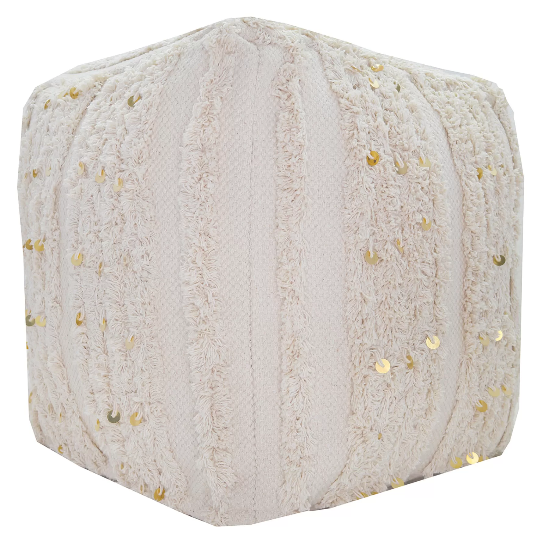 Amala Sequin Tufted Pouf Premium^* Hot