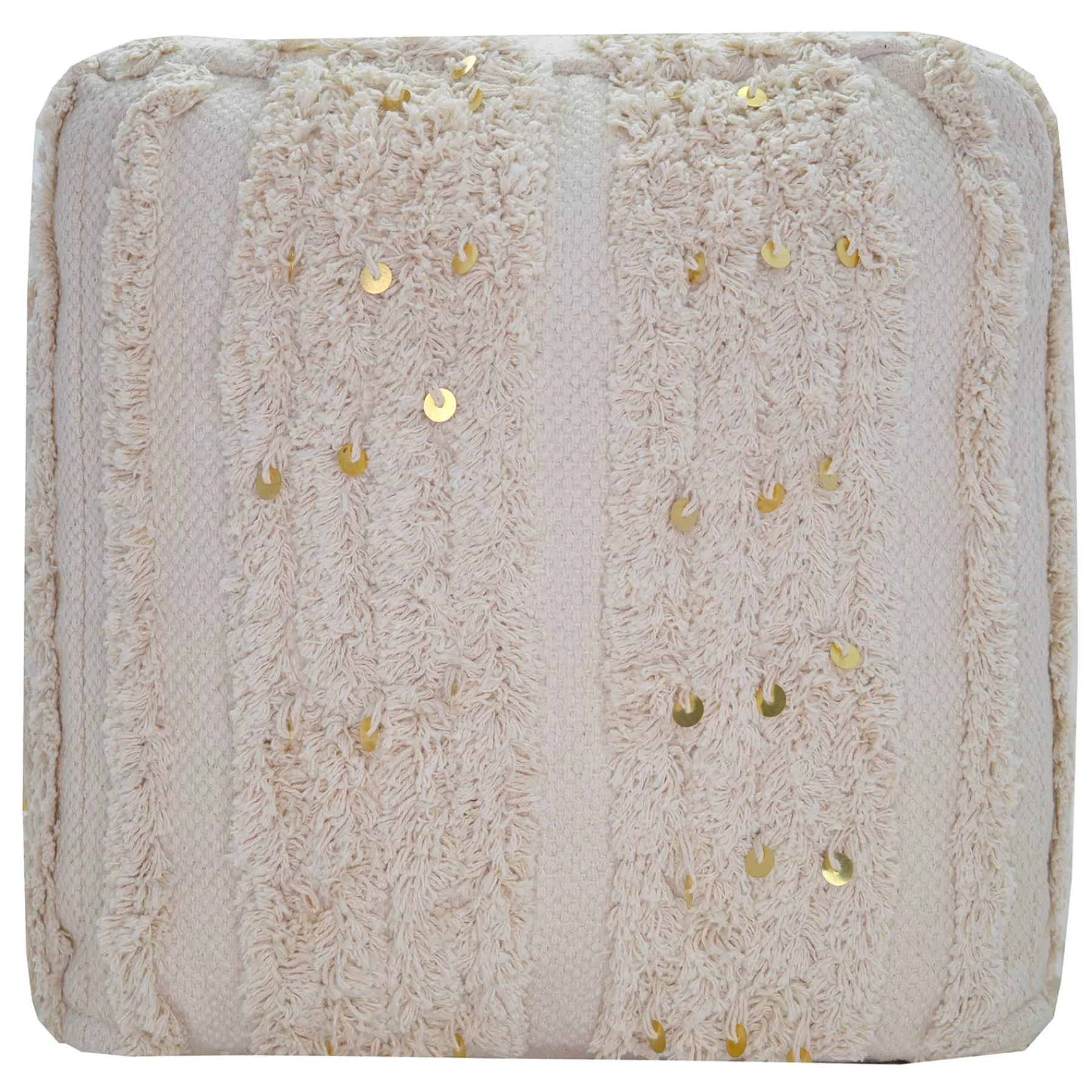 Amala Sequin Tufted Pouf Premium^* Hot