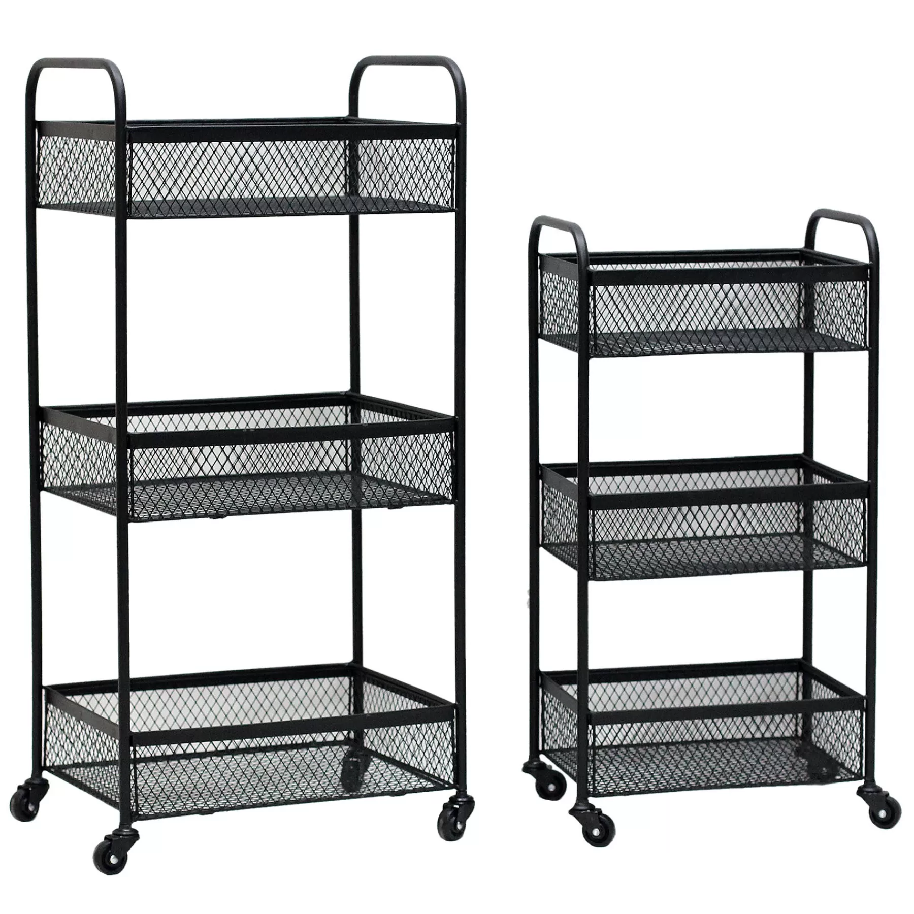 Black 3 Tier Metal Rolling Cart, 29 Good Quality^* Hot