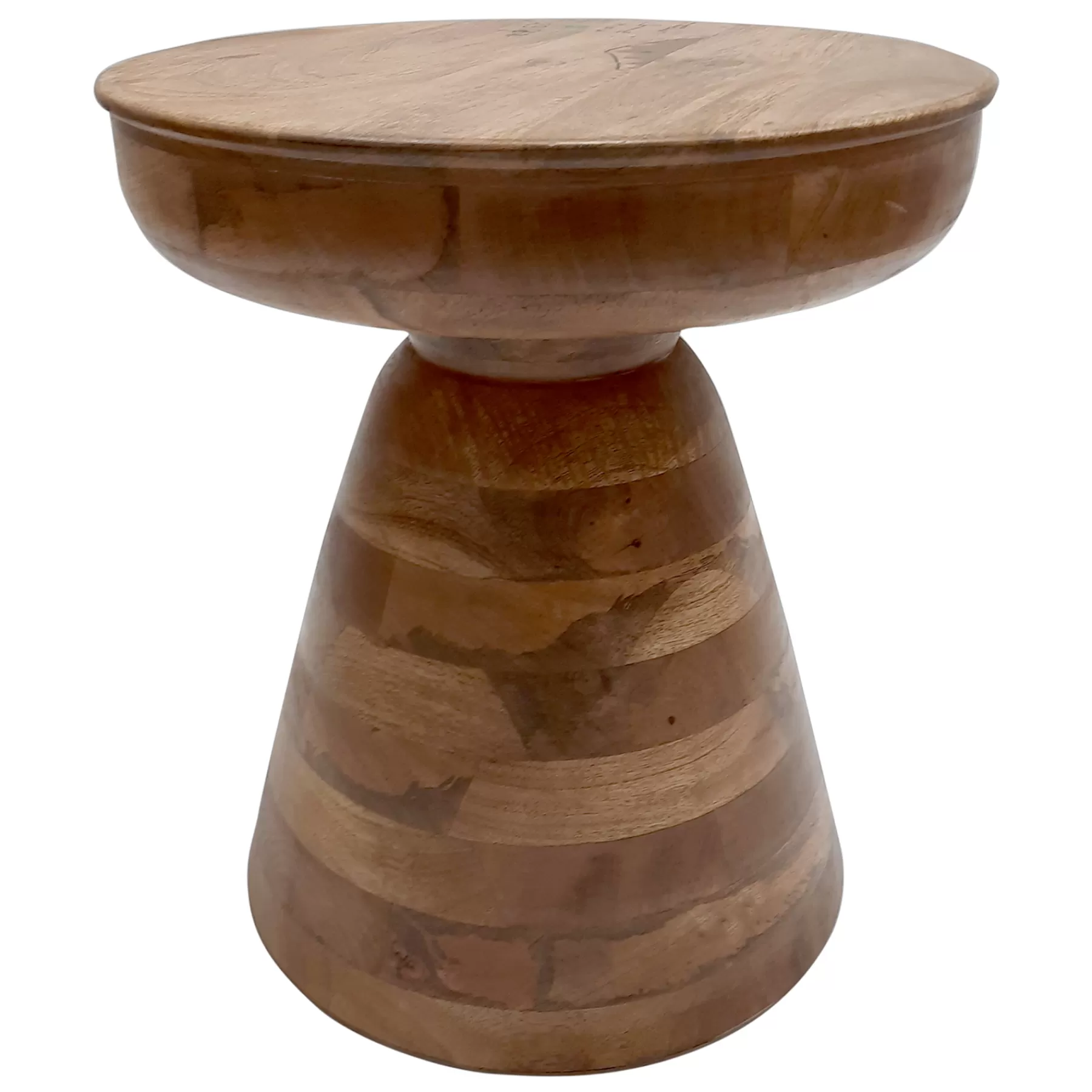 Brown Wooden Pedestal Accent Table, 16 18 Featured^* Outlet