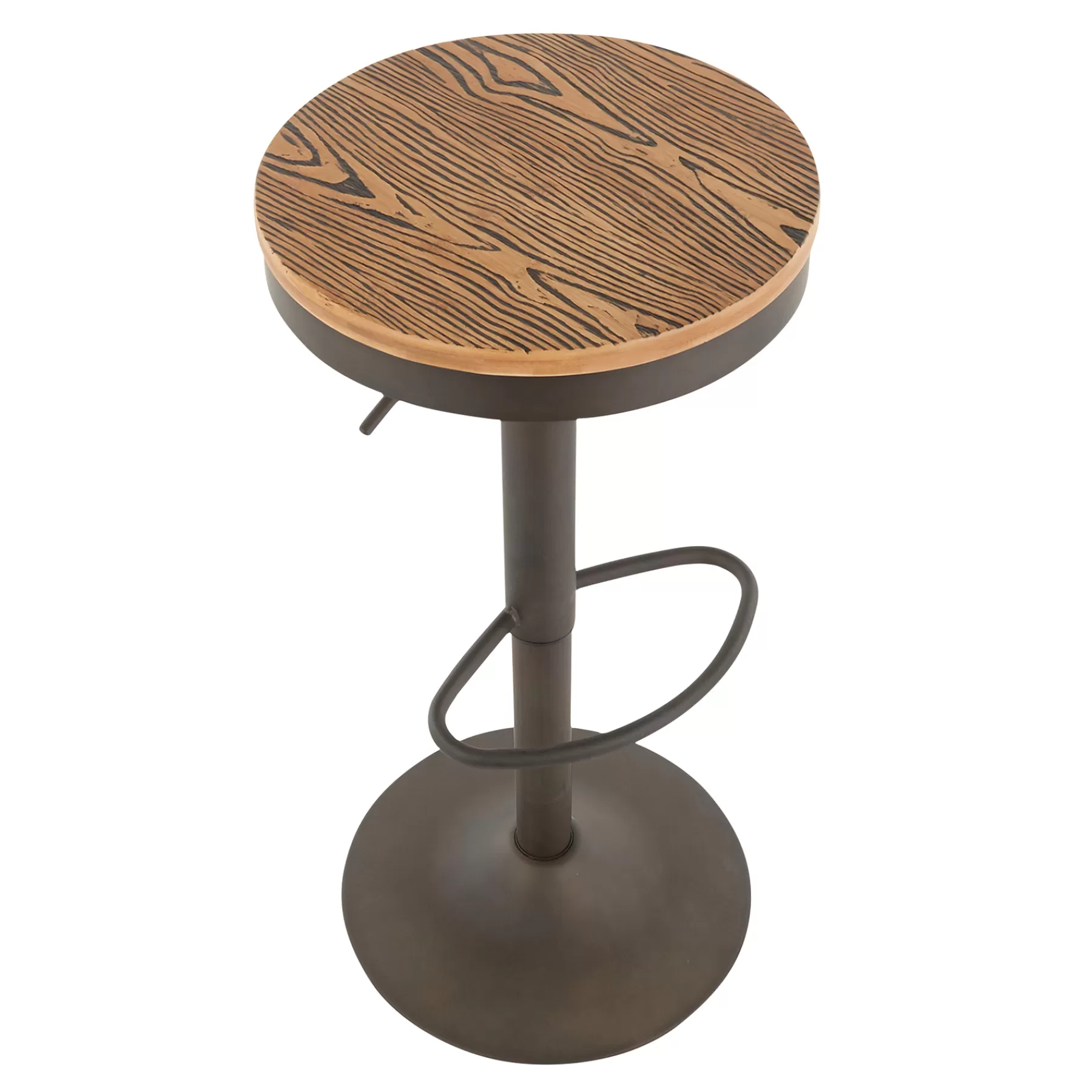 Dakota Adjustable Modern Industrial Antique Brown Barstool, 29 Fashion^* Fashion