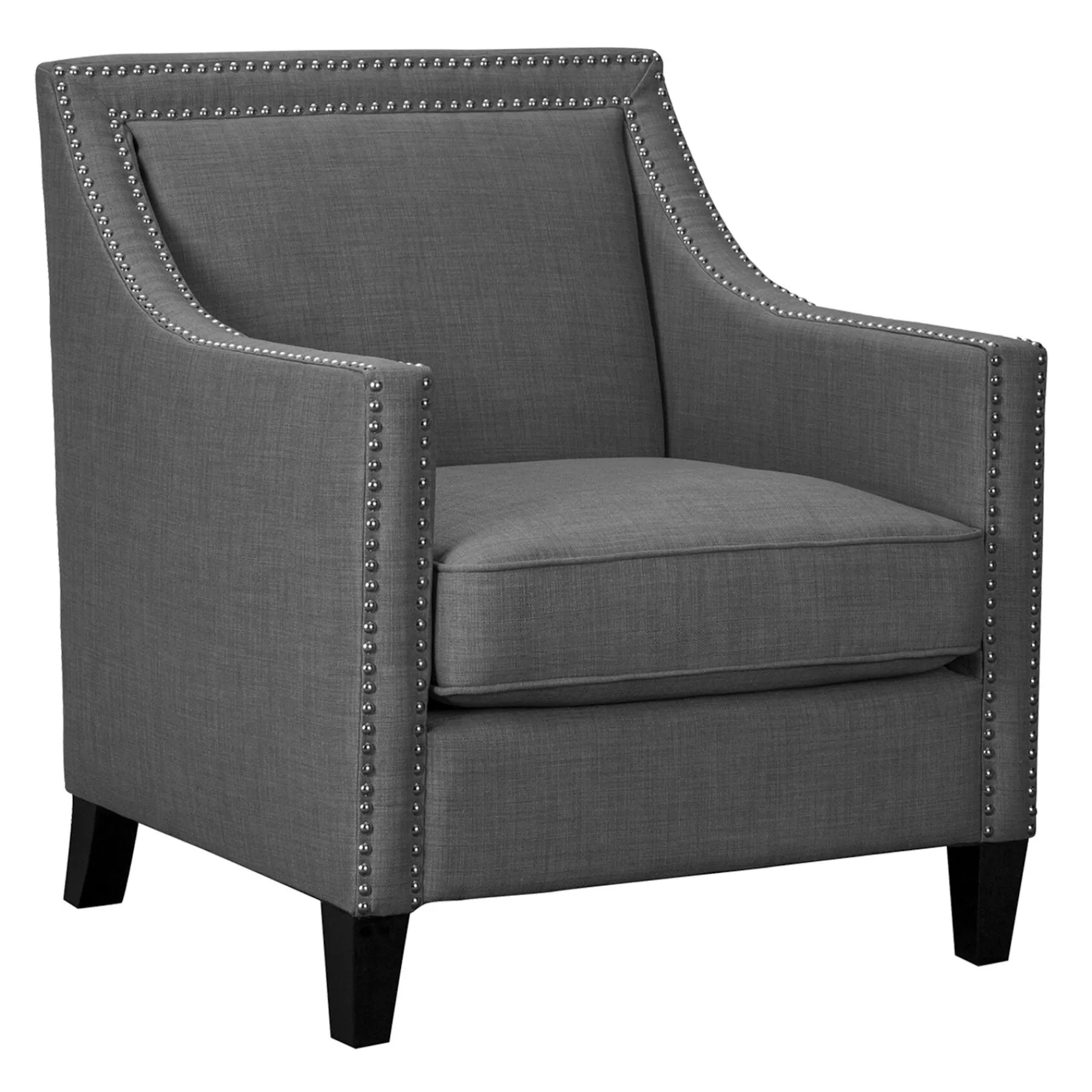 Erica Grey Accent Chair With Nailhead Trim Flash Sale^* Best Sale