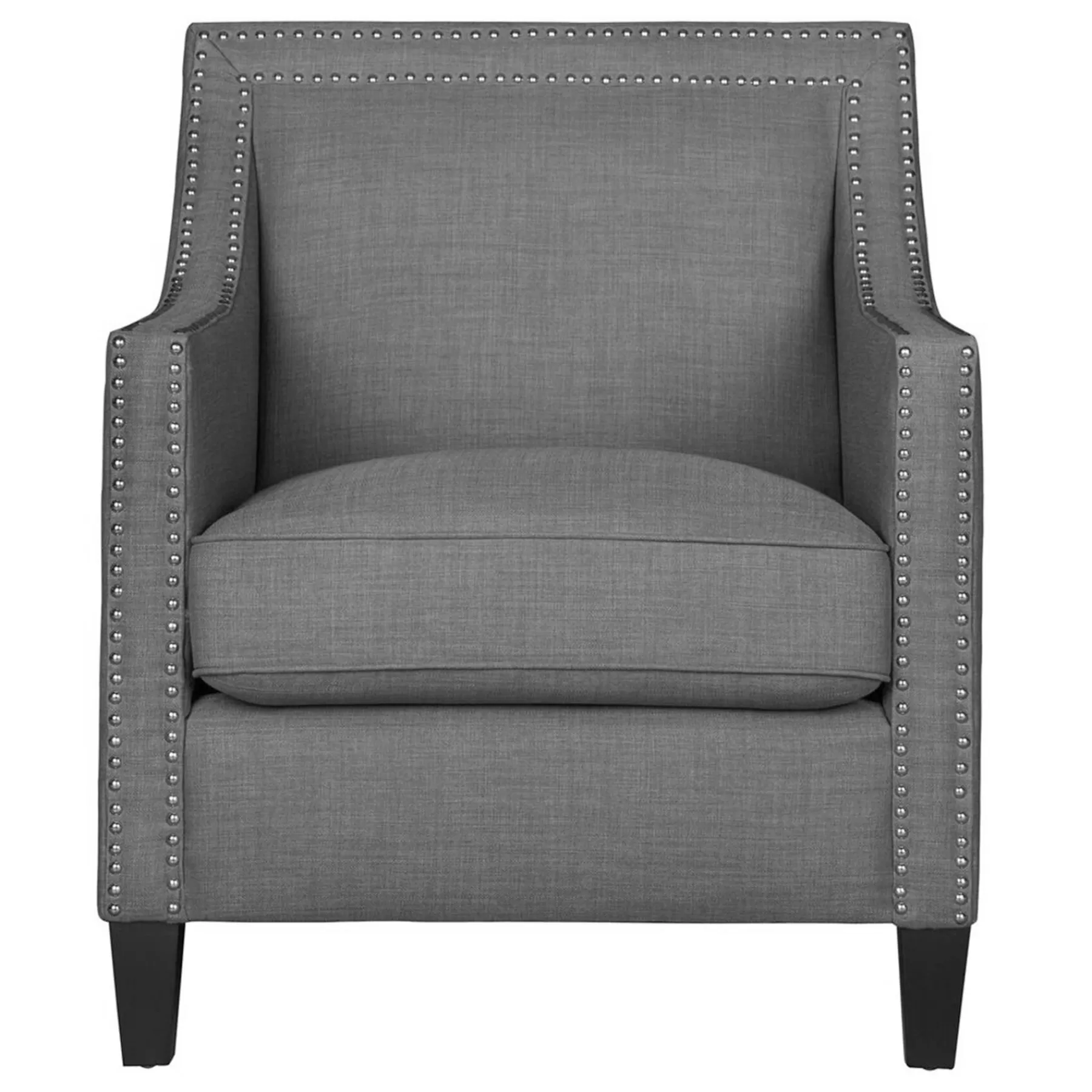 Erica Grey Accent Chair With Nailhead Trim Flash Sale^* Best Sale