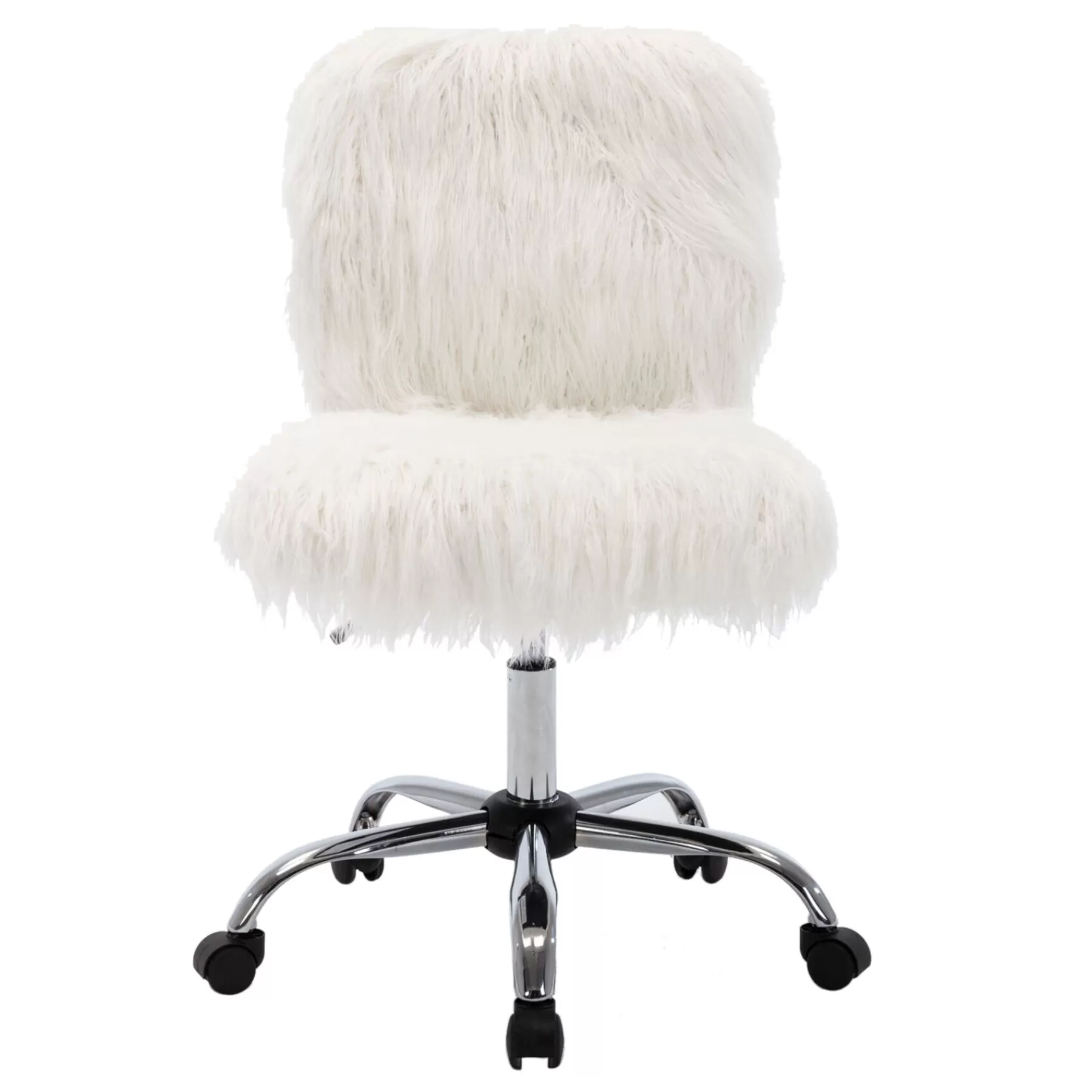 Fiona White Faux Fur Adjustable Office Chair Low Price^* Outlet