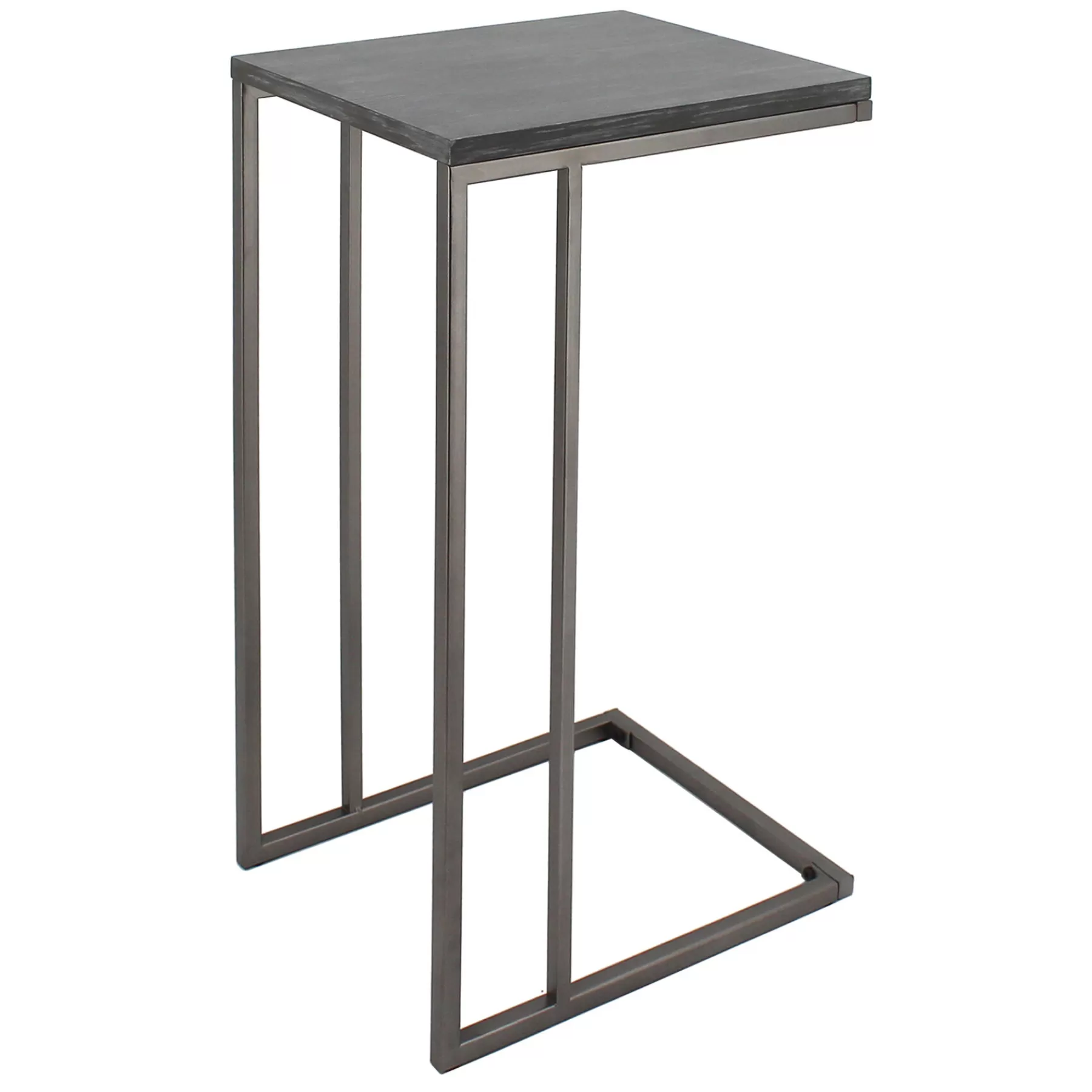 Grey Wooden Top C-Table With Gunmetal Base Clearance^* Cheap