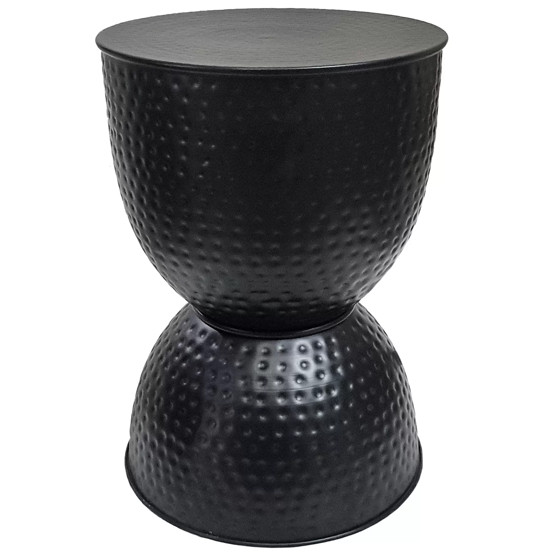 Hammered Metal Accent Table, Black Low Price^* New