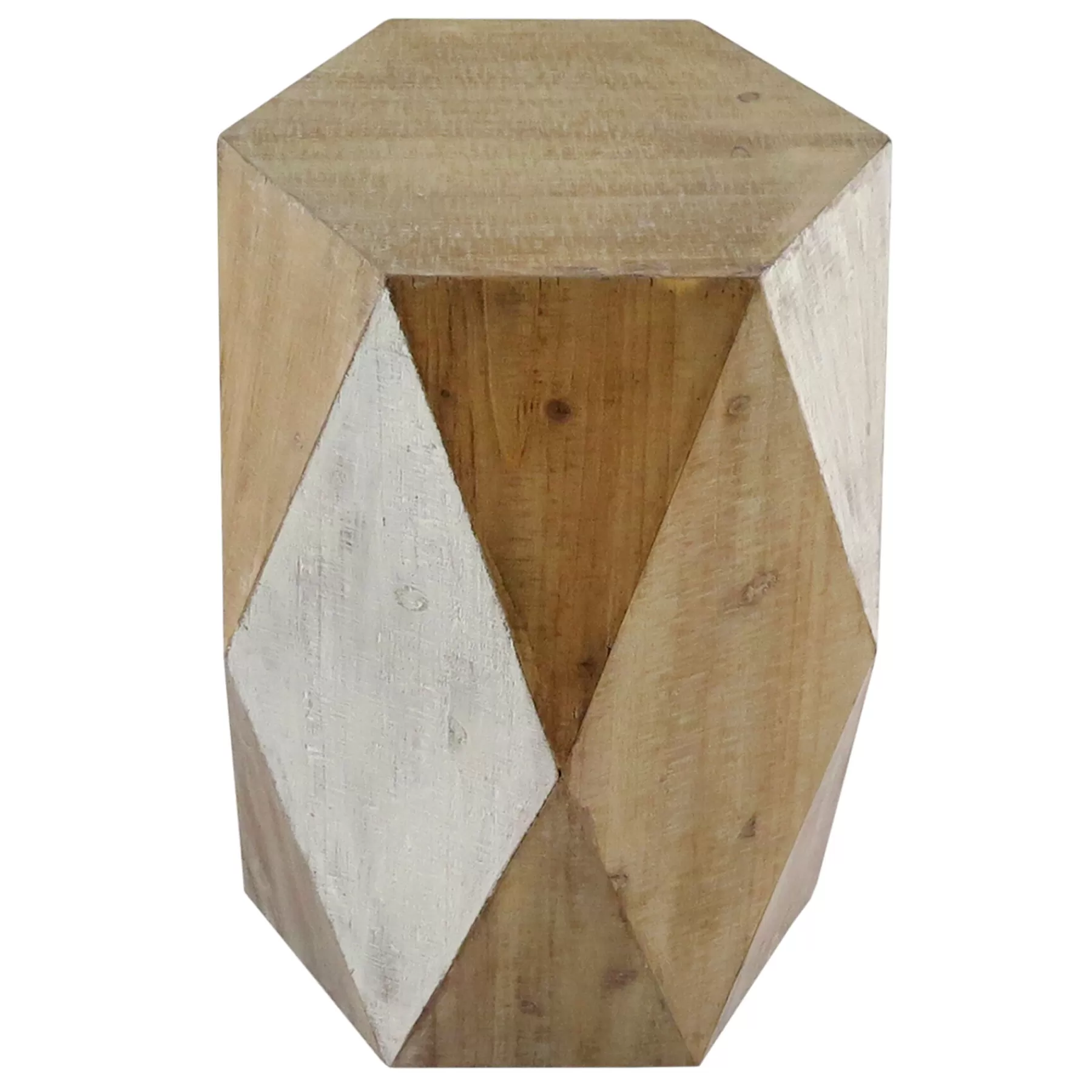 Hexagon Wood Stool Accent Table Promotion^* Sale