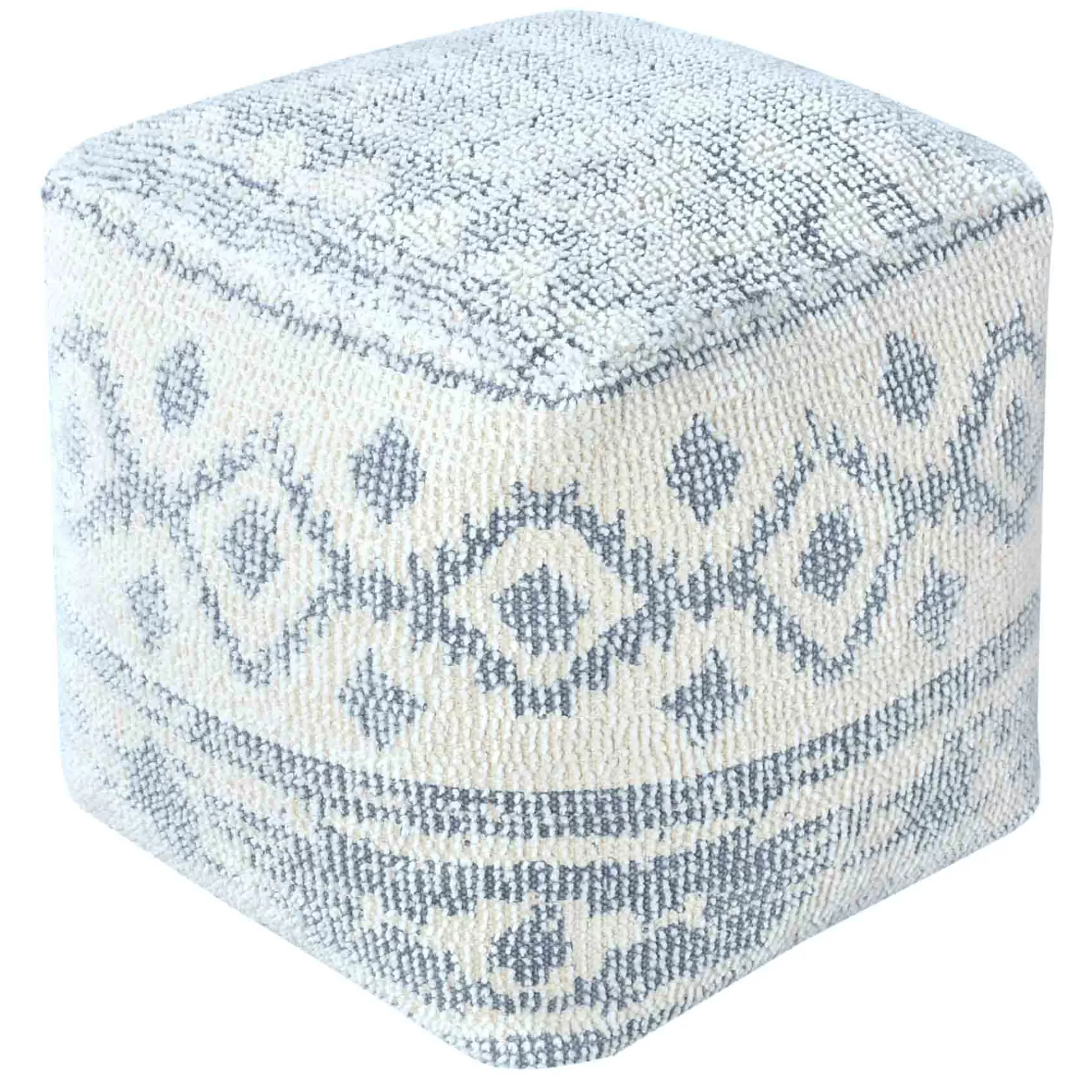 Honeybloom Blue & Cream Pouf Low Price^* Fashion