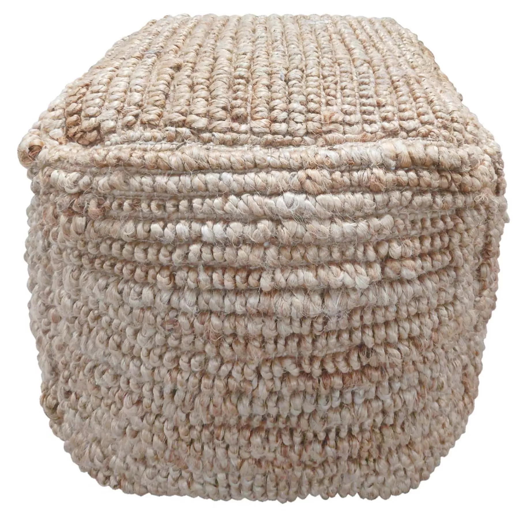 Honeybloom Caleb Jute Square Pouf Opening Sales^* Outlet