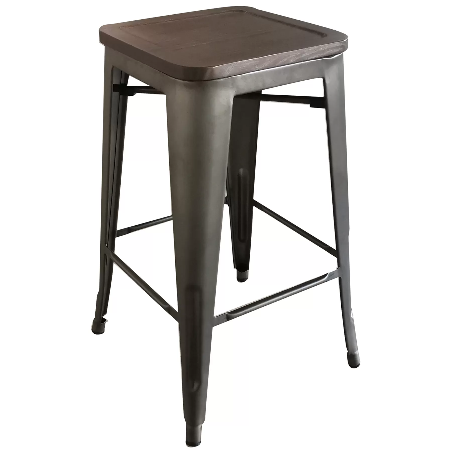 Honeybloom Ennis Metal Barstool With Wooden Seat, 29 Featured^* Cheap