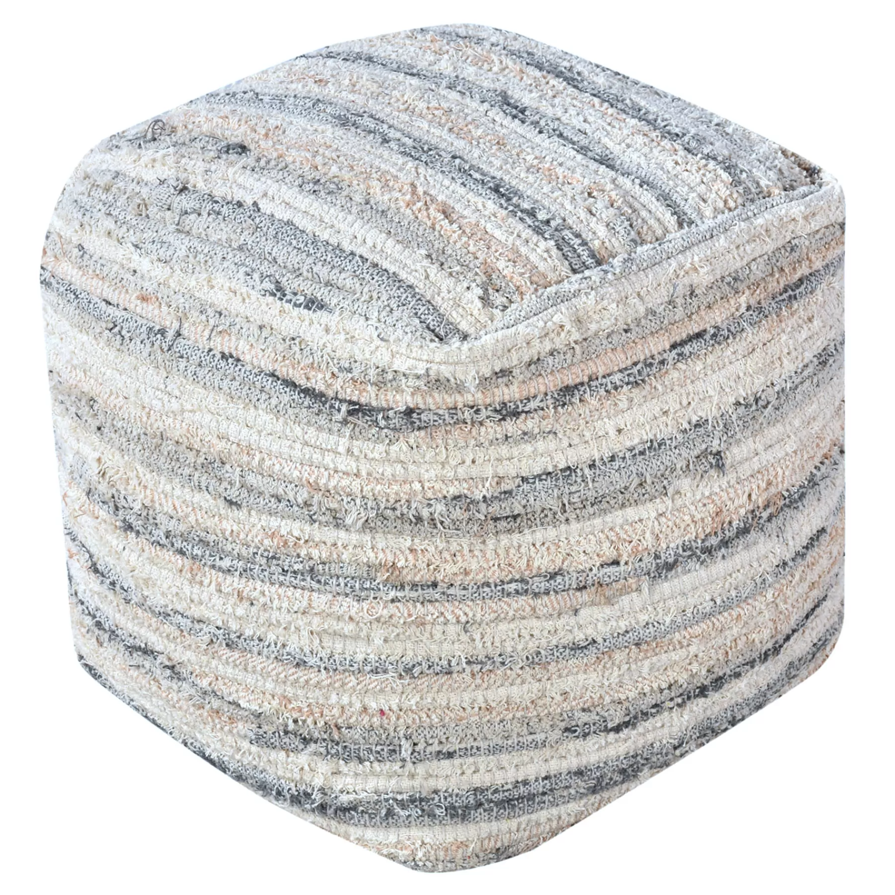 Honeybloom Grey & Cream Pouf Opening Sales^* Store