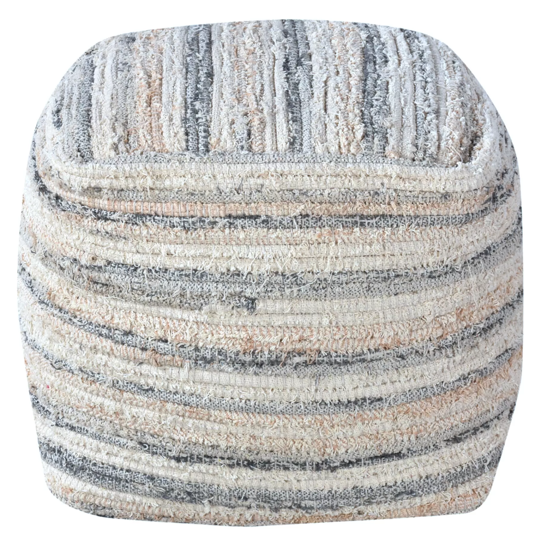 Honeybloom Grey & Cream Pouf Opening Sales^* Store