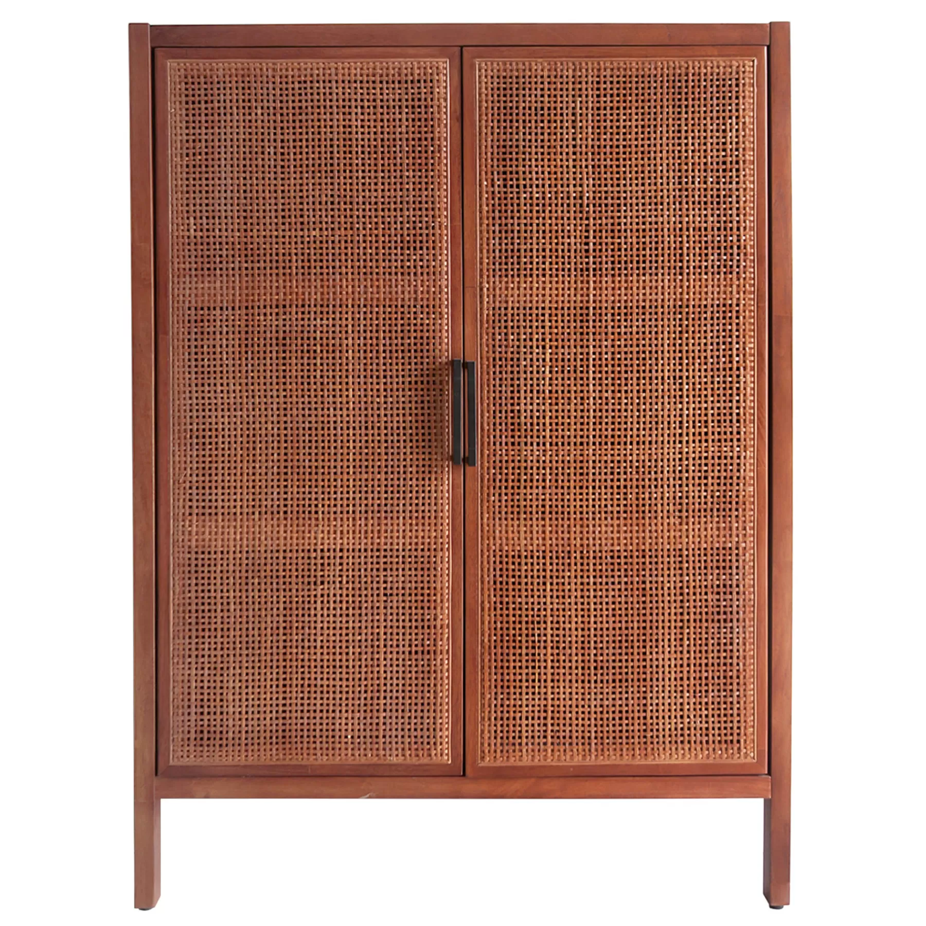 Honeybloom Wood Rattan Door Cabinet Premium^* New