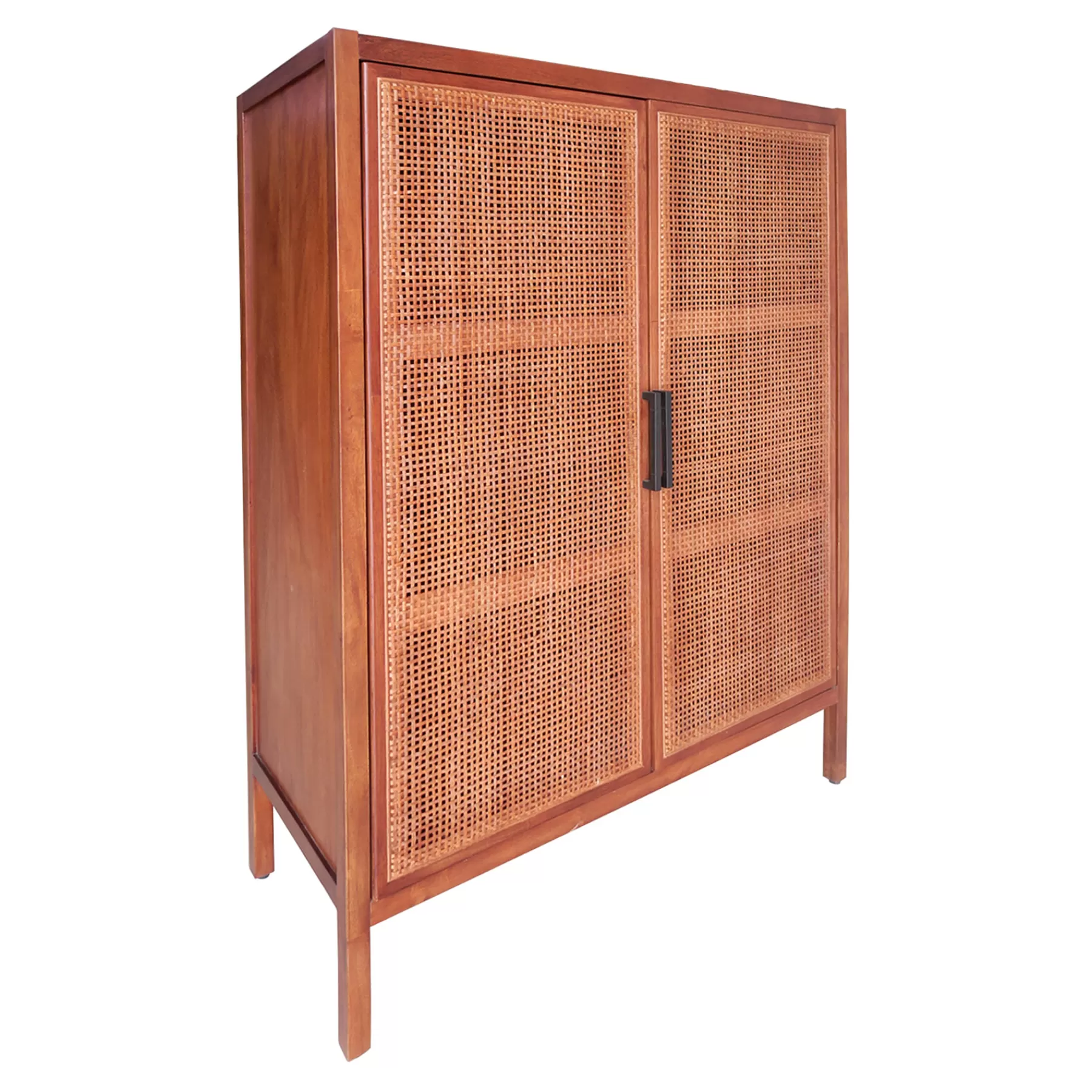 Honeybloom Wood Rattan Door Cabinet Premium^* New