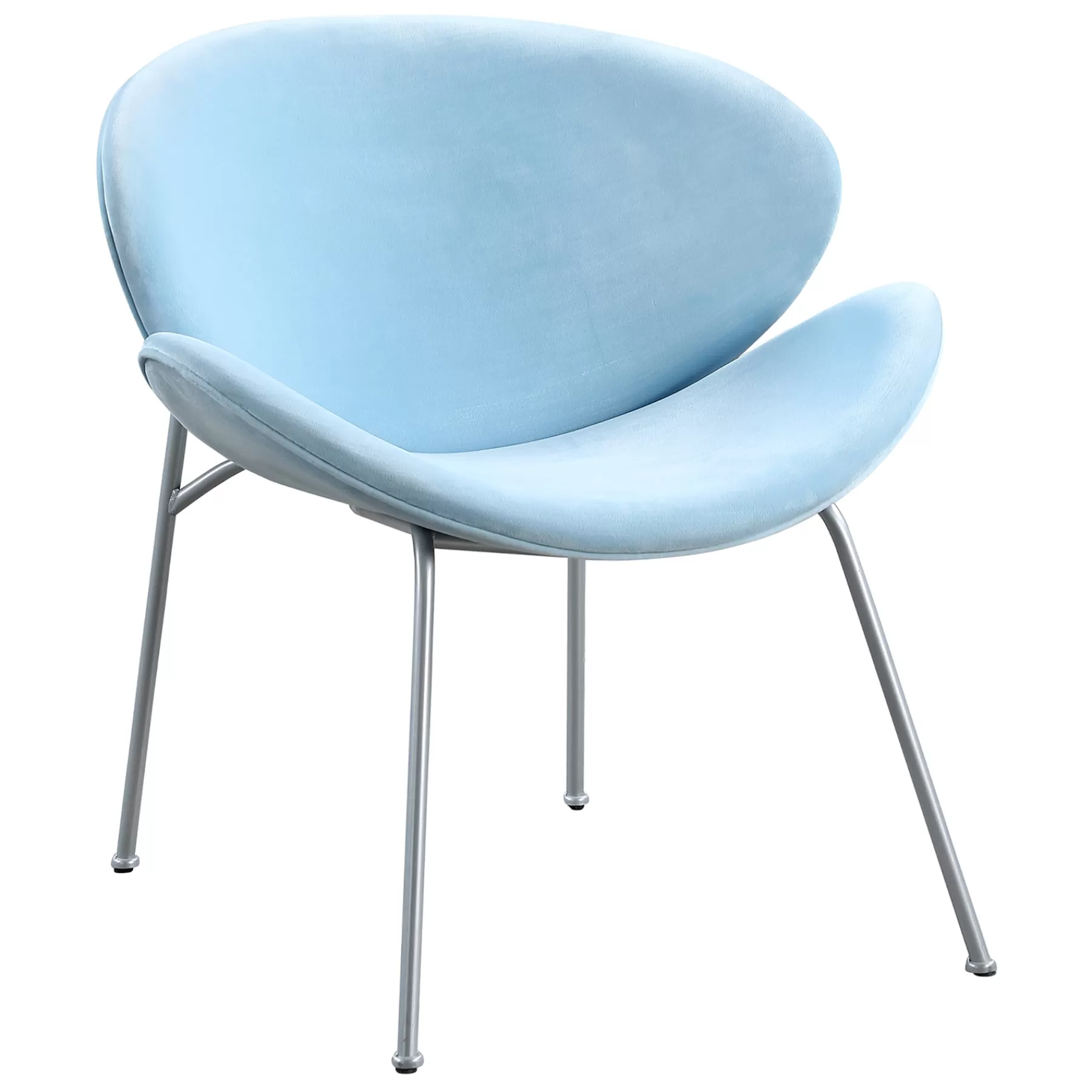 Jagger Accent Chair With Silver Metal Legs, Blue Outlet^* Flash Sale