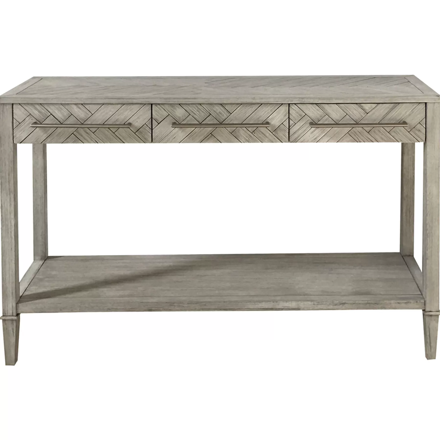 Kate 3-Drawer Parquet Wood Console Table, 48 Discount^* Store