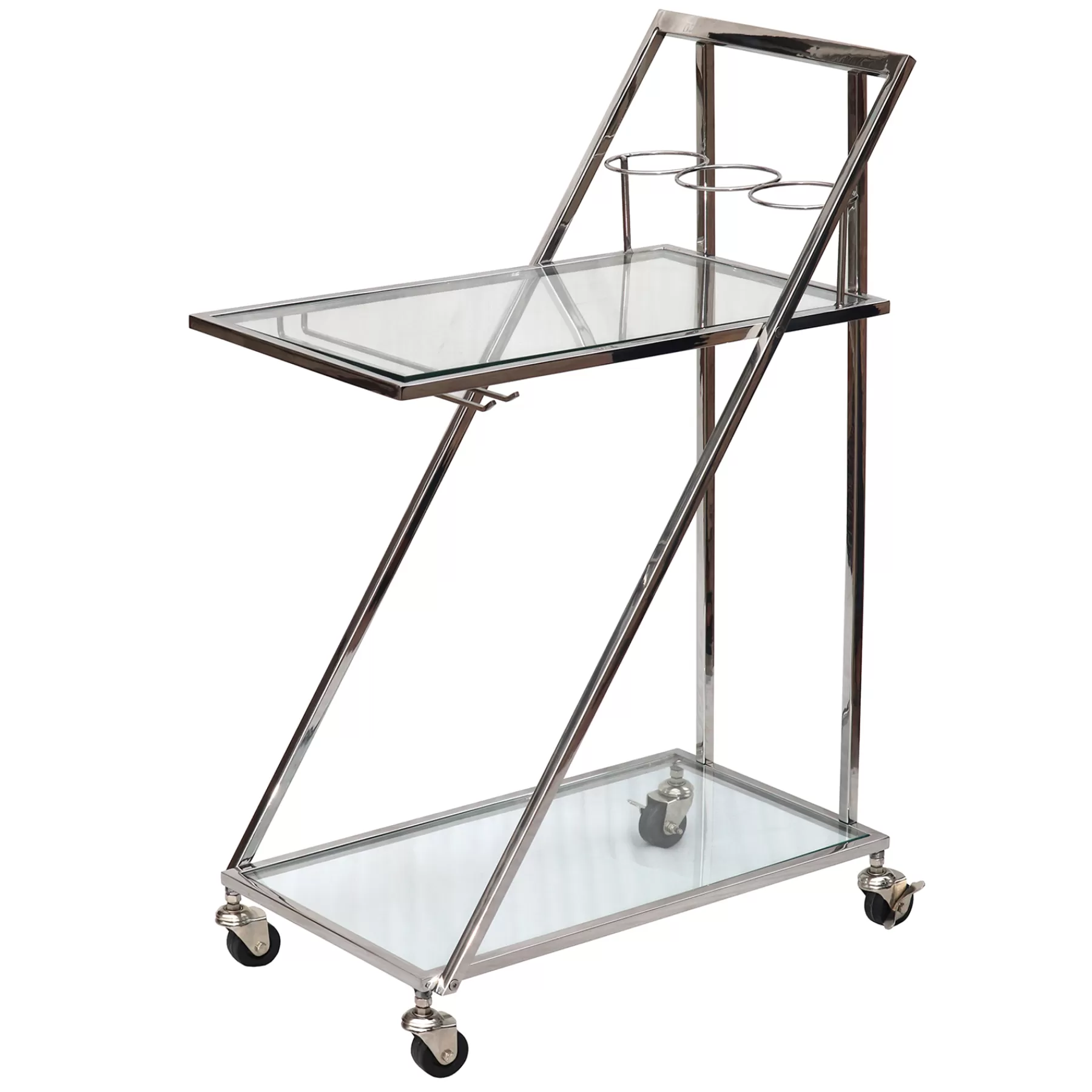 Laila Ali Glass & Steel Bar Cart Clearance^* Store