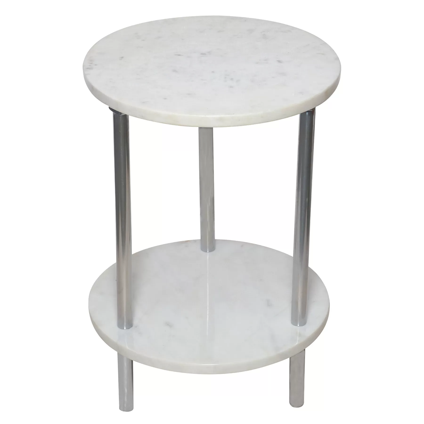 Laila Ali Iris White Marble Accent Table Opening Sales^* Flash Sale