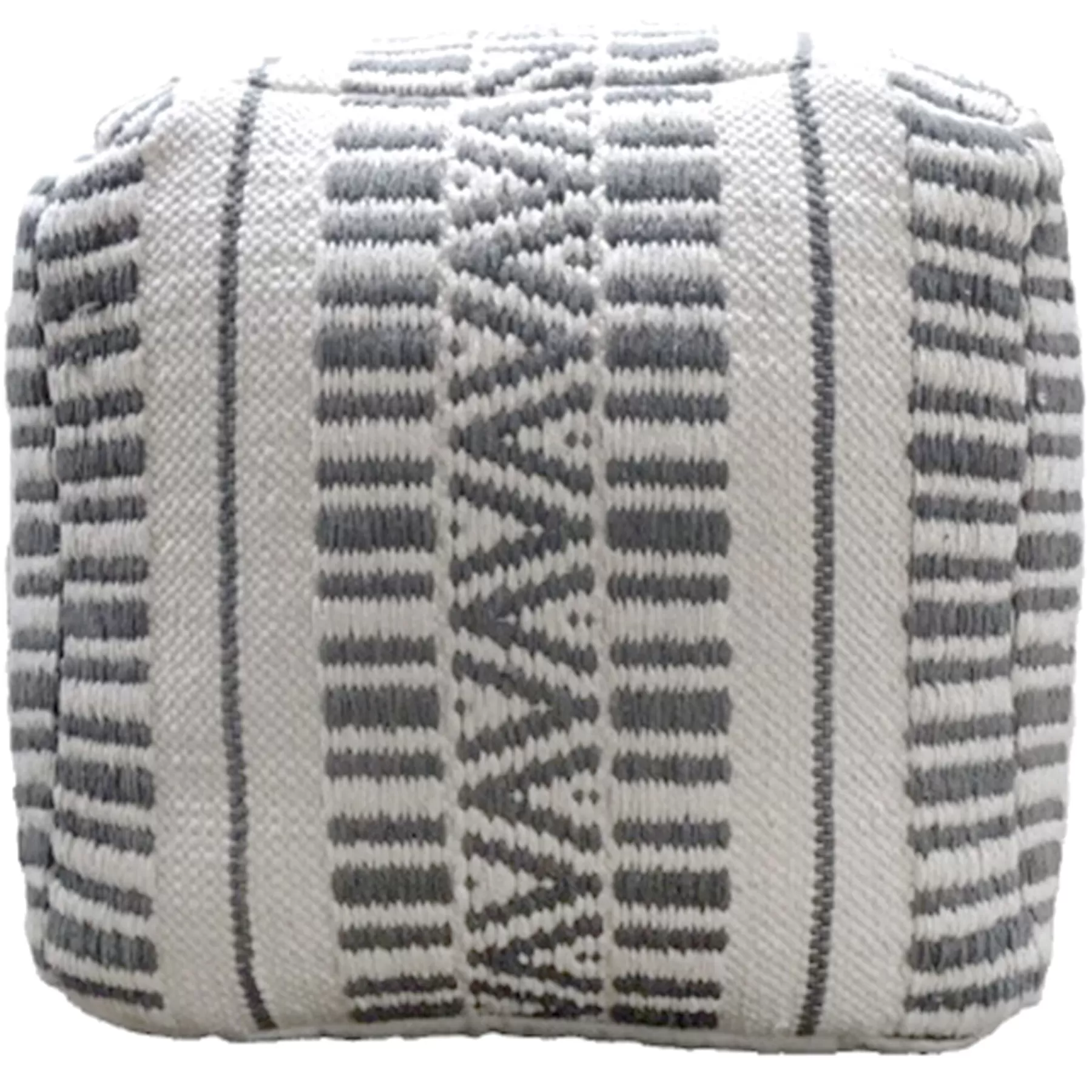 Maya Handwoven Striped Square Pouf Flash Sale^* Cheap