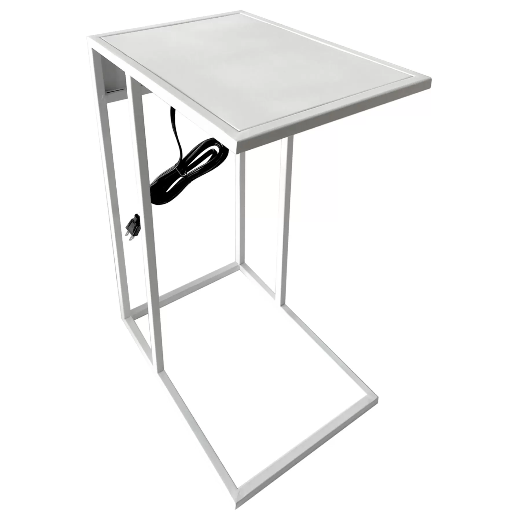 Metal C-Table With Usb Port, White Premium^* Flash Sale