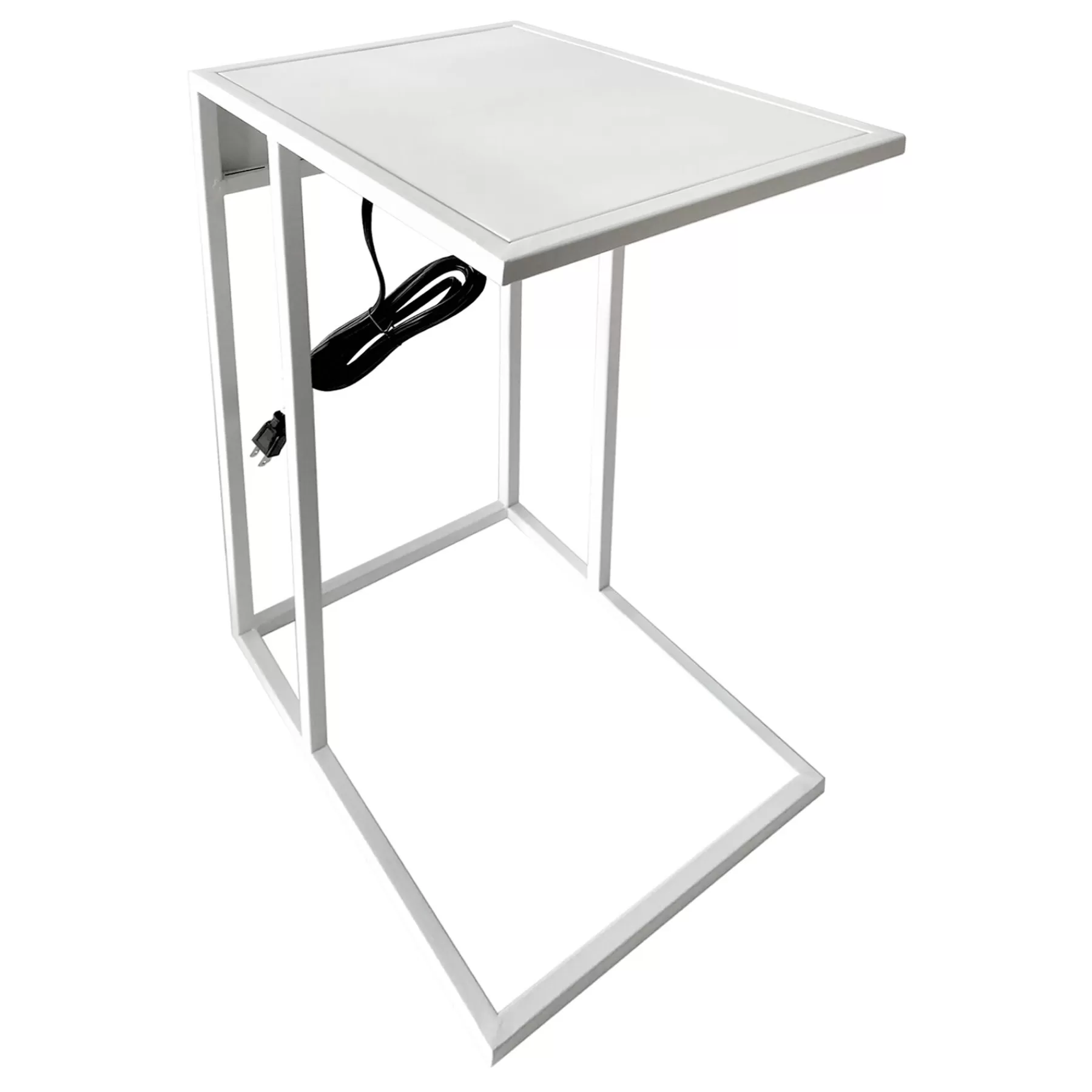 Metal C-Table With Usb Port, White Premium^* Flash Sale