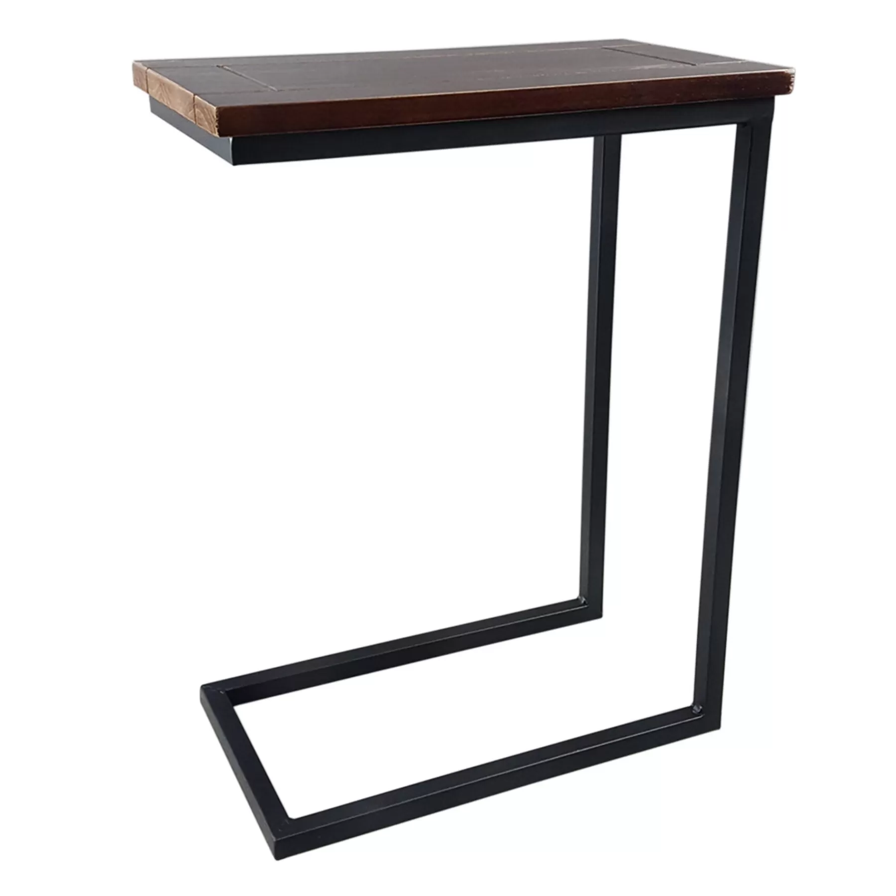 Metal C-Table With Wooden Top, Black Promotion^* Discount