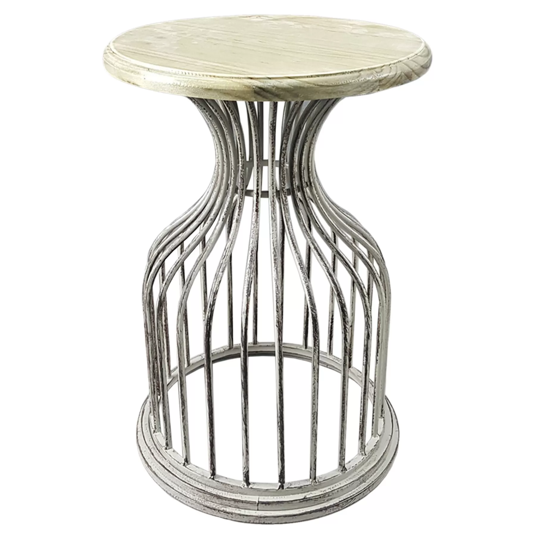 Metal Side Table With Wood Top Silver Flash Sale^* Cheap