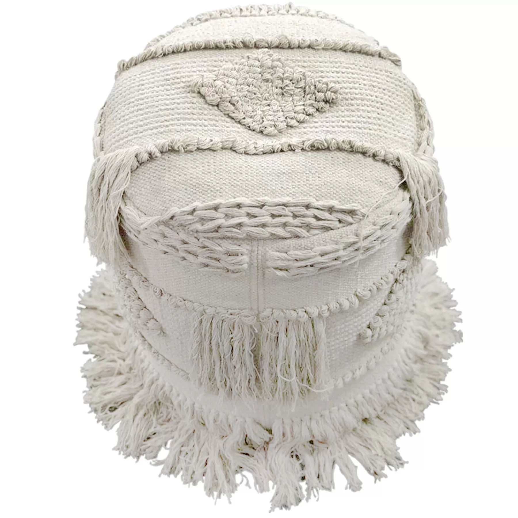 Nala Handwoven Fringe Round Pouf Less Expensive^* Cheap