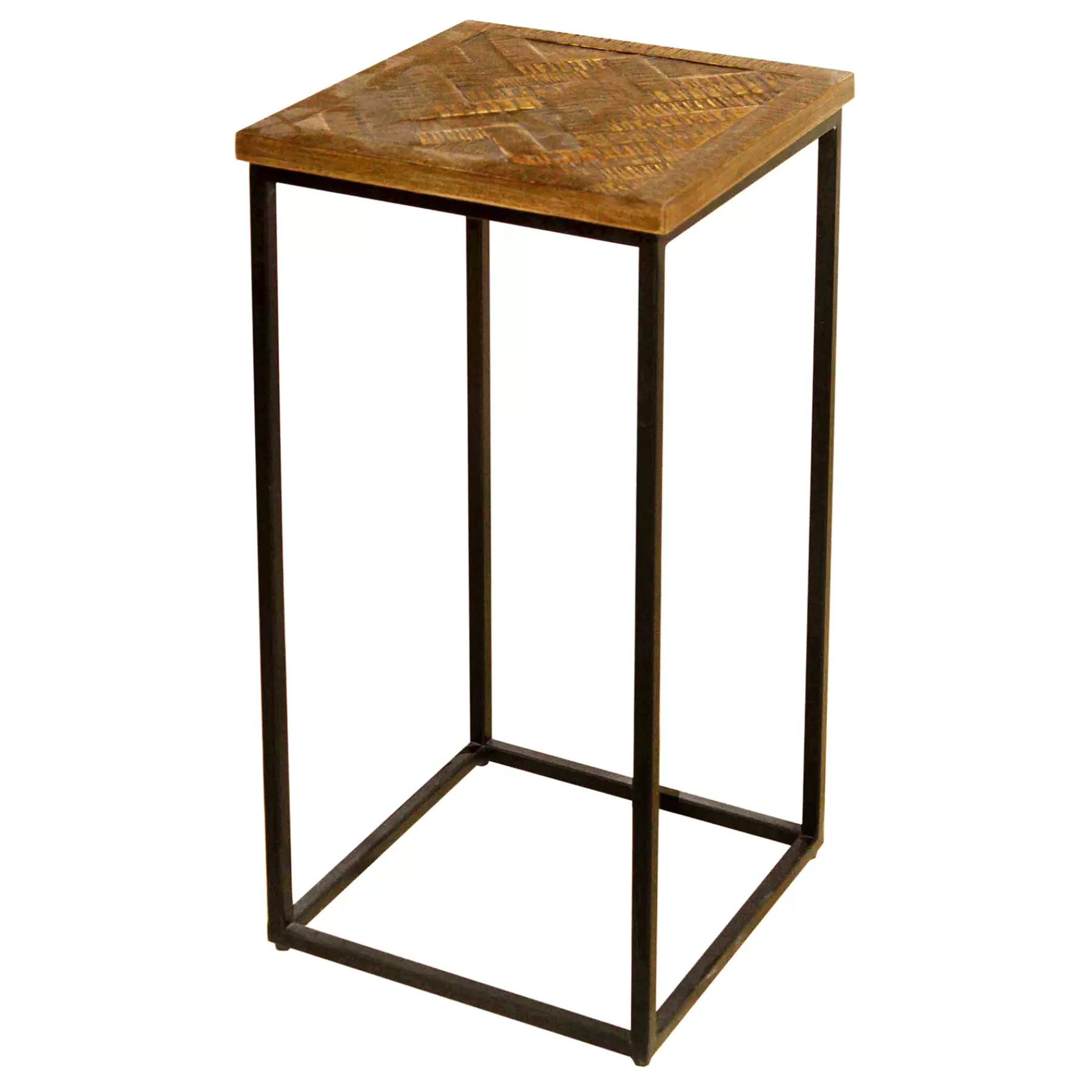 Parquet Wood Top Side Table Outlet^* Best