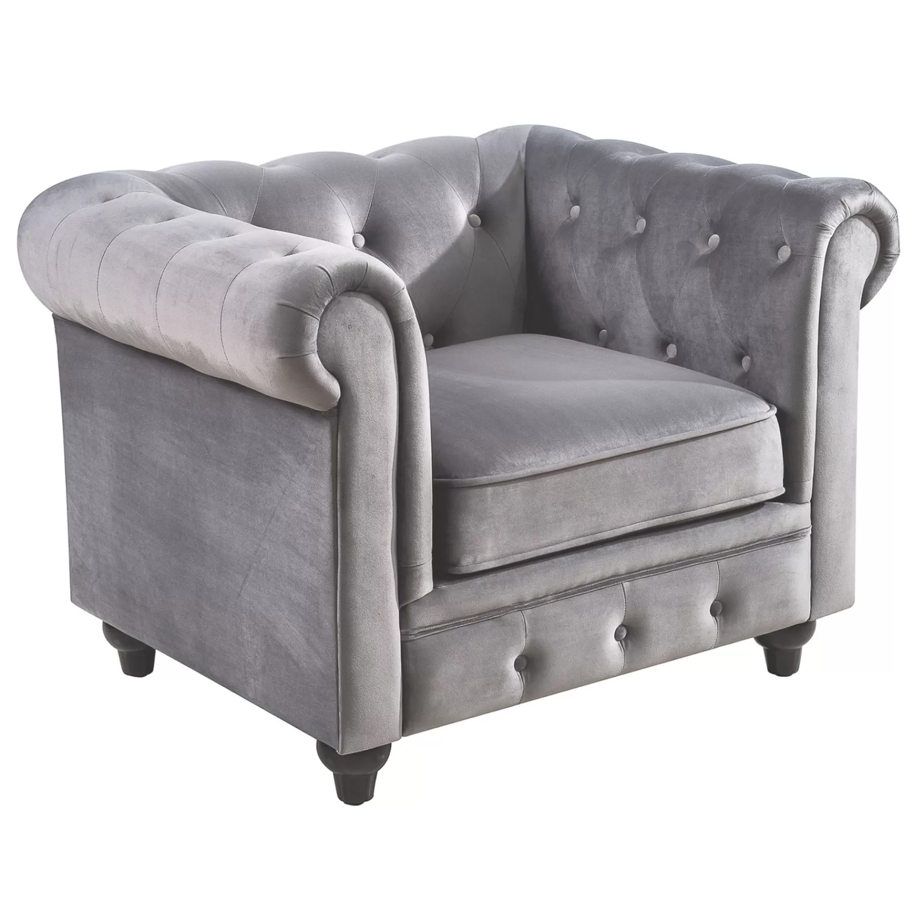 Providence Chesterfield Grey Velvet Tufted Chair Fashion^* Shop