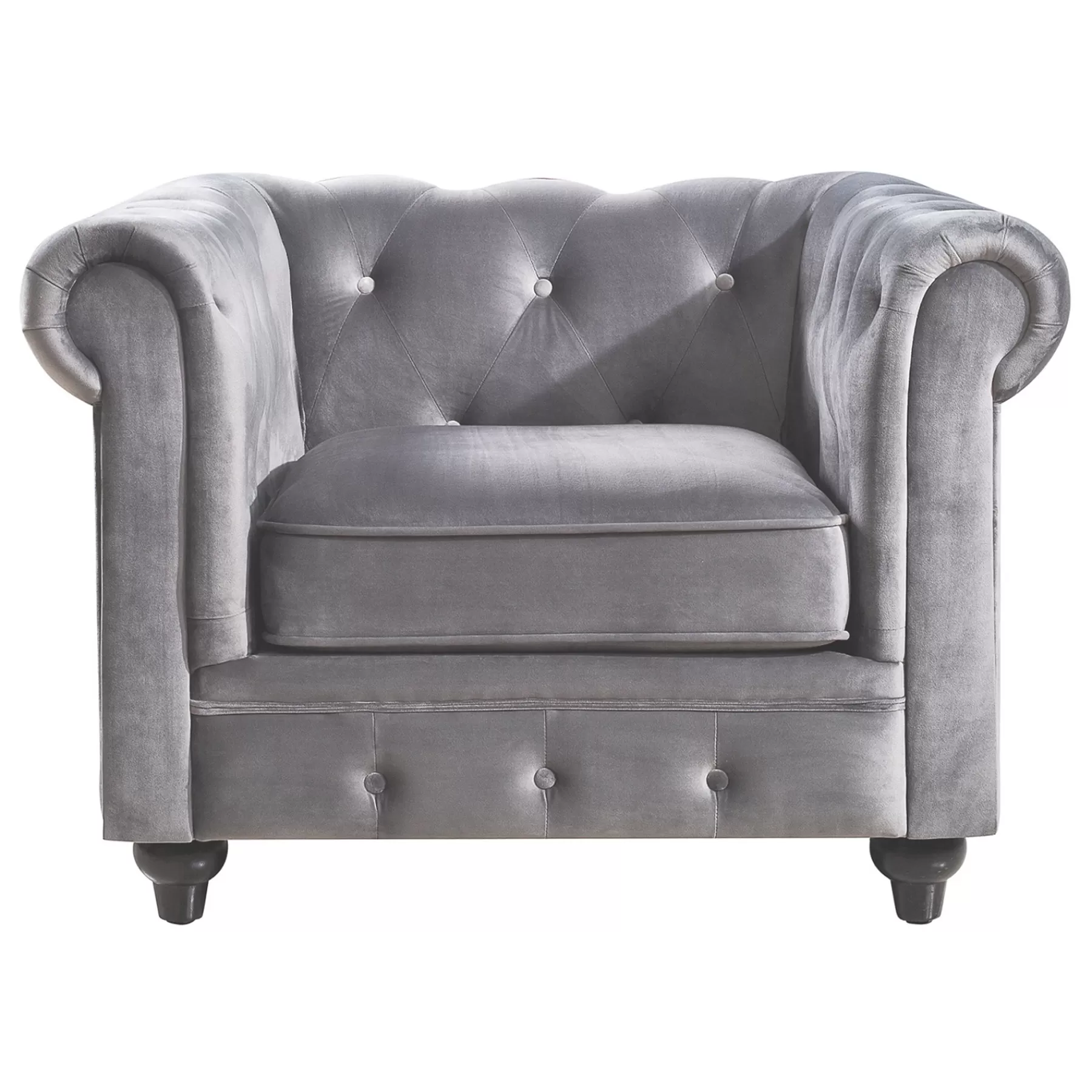 Providence Chesterfield Grey Velvet Tufted Chair Fashion^* Shop