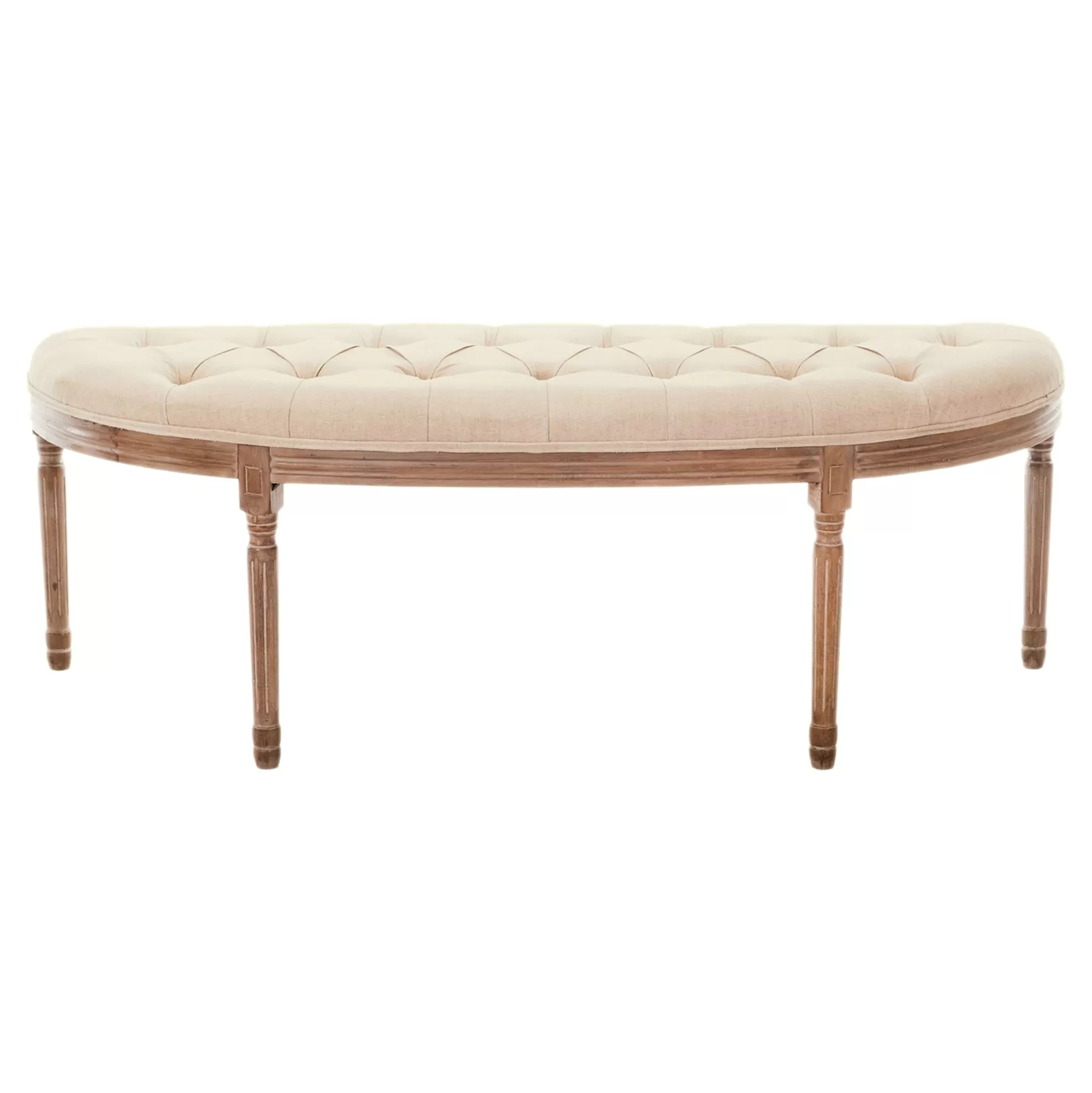 Providence Lourdes Tufted Curved Bench, Neutral Clearance^* Best Sale