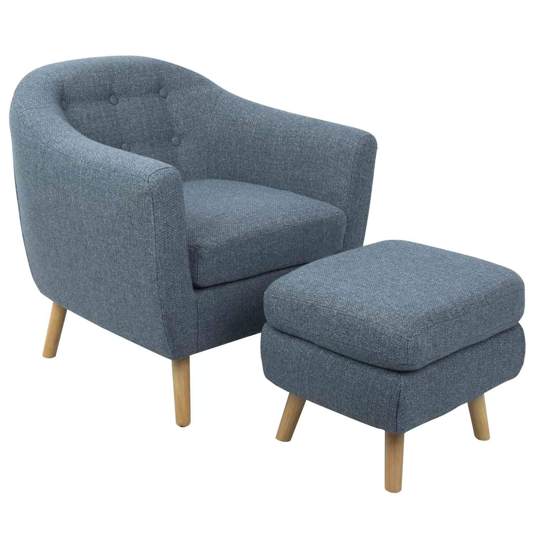 Rockwell Accent Chair & Ottoman Set, Blue Bargain Sale^* Fashion