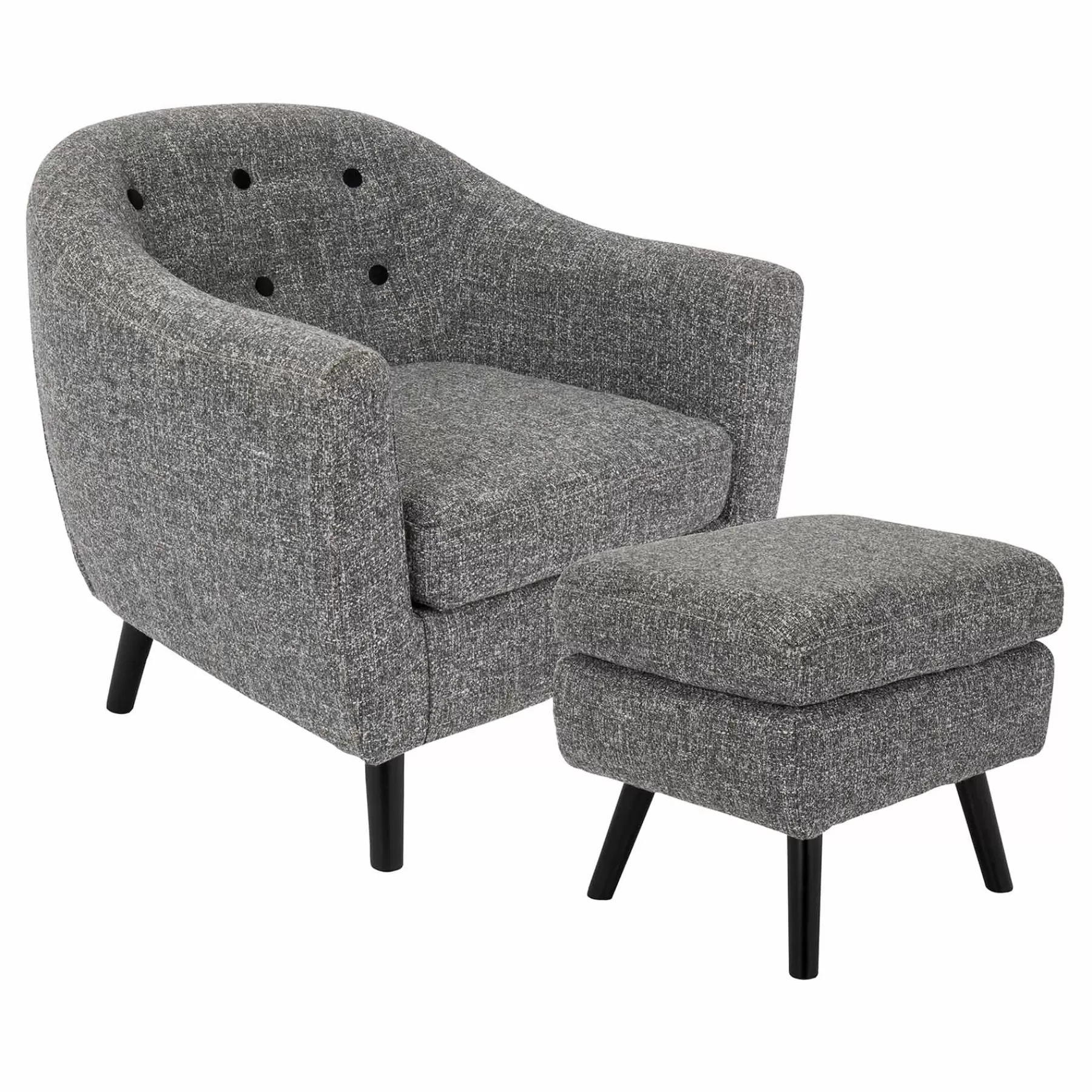 Rockwell Accent Chair & Ottoman Set, Salt & Pepper Opening Sales^* Fashion