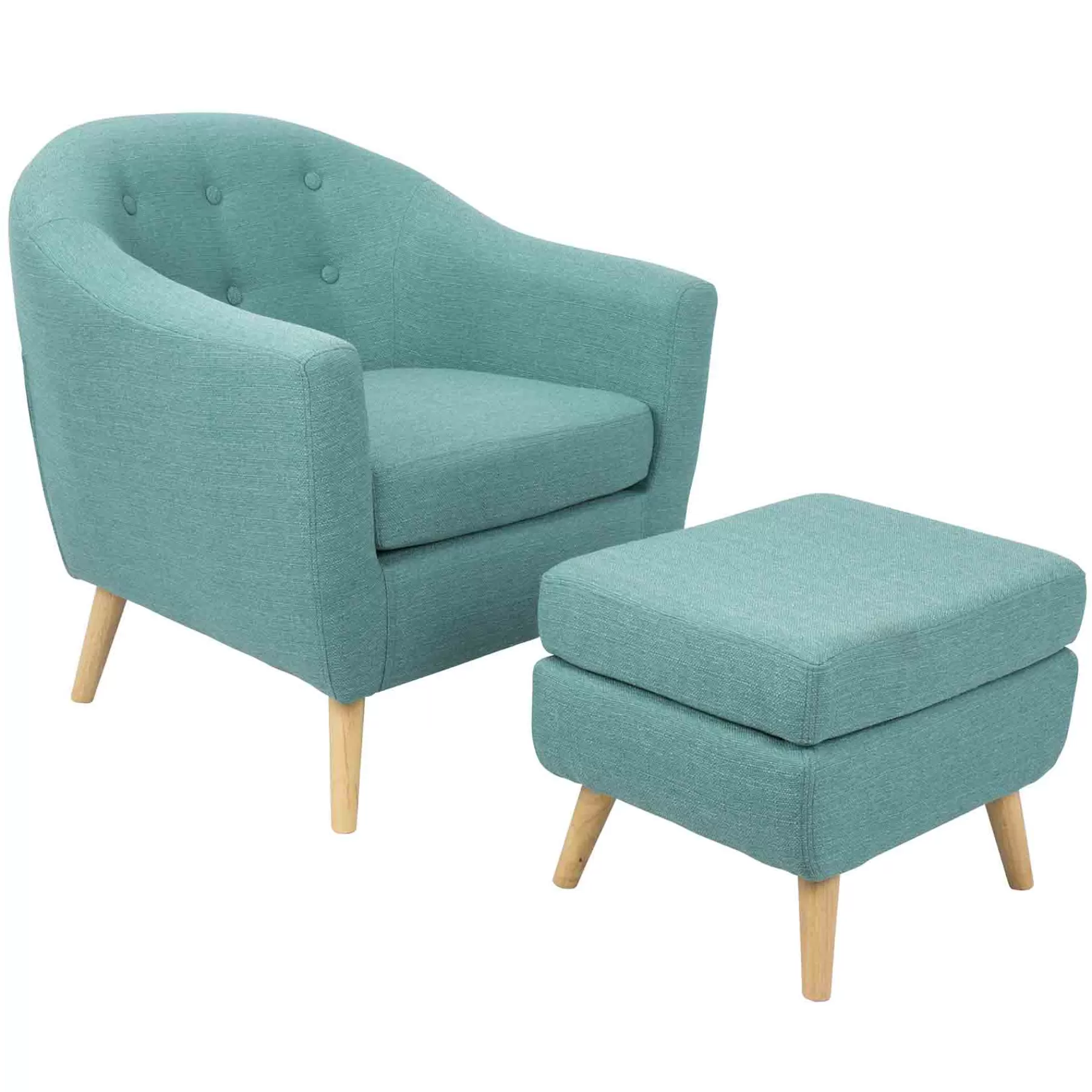 Rockwell Accent Chair & Ottoman Set, Teal Clearance^* New