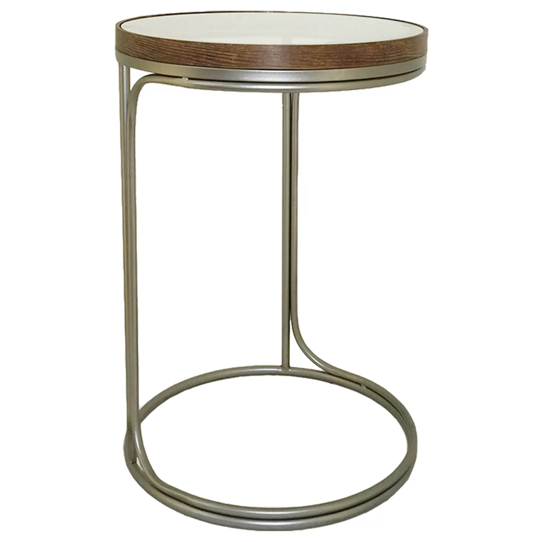 Round Clear-Top Metal C-Table, Small Opening Sales^* Cheap