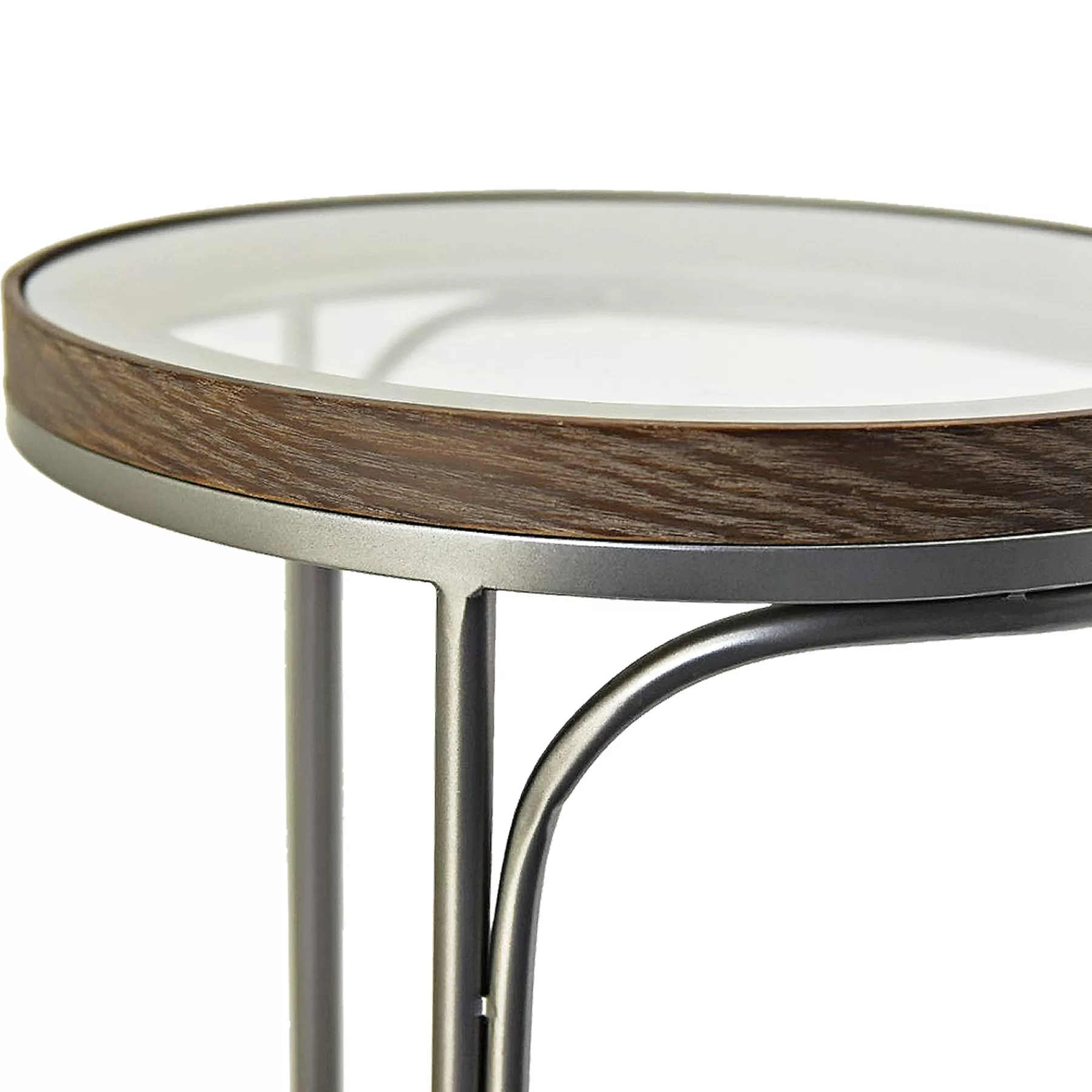 Round Clear-Top Metal C-Table, Small Opening Sales^* Cheap