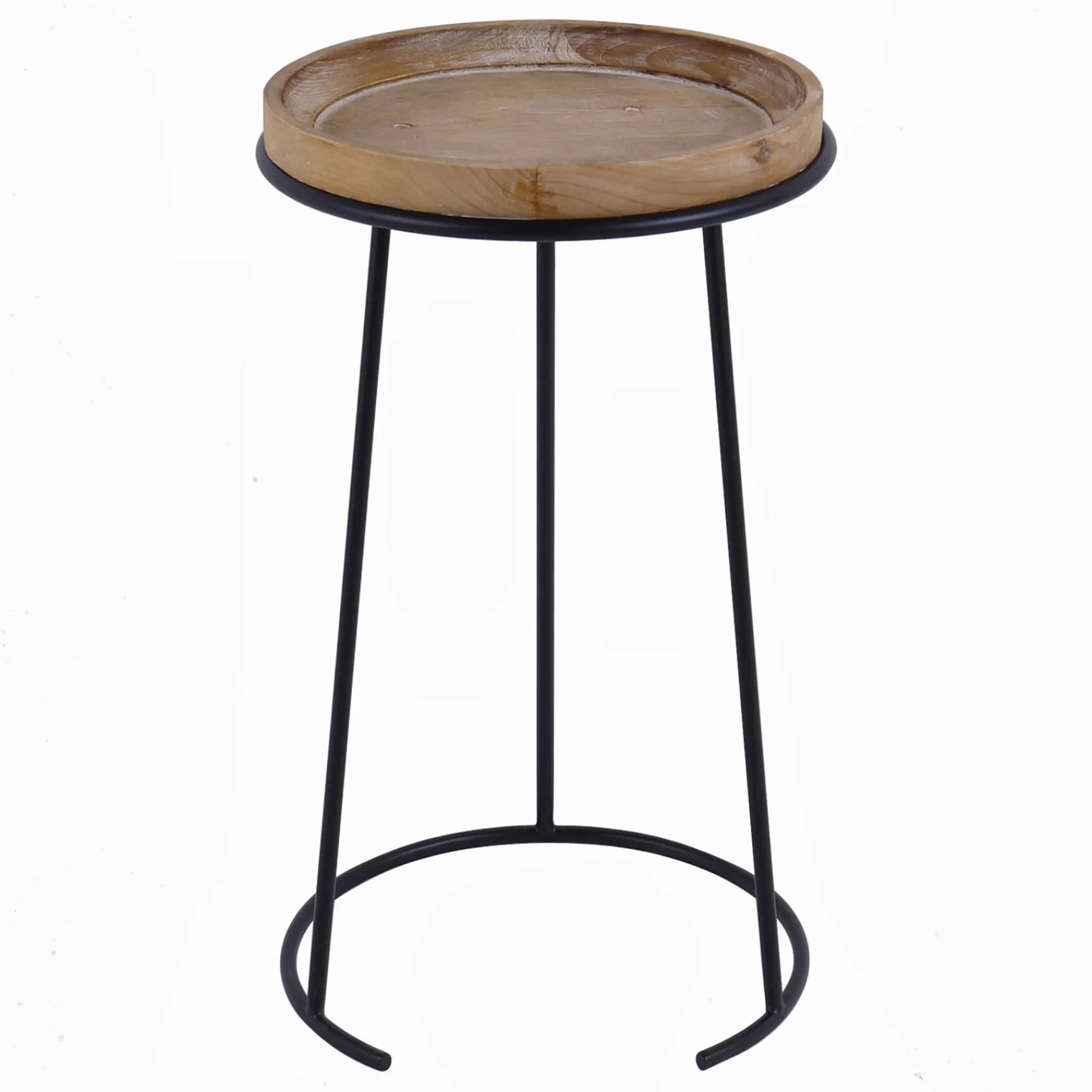 Round Wood-Top Metal C-Table Clearance^* Best Sale