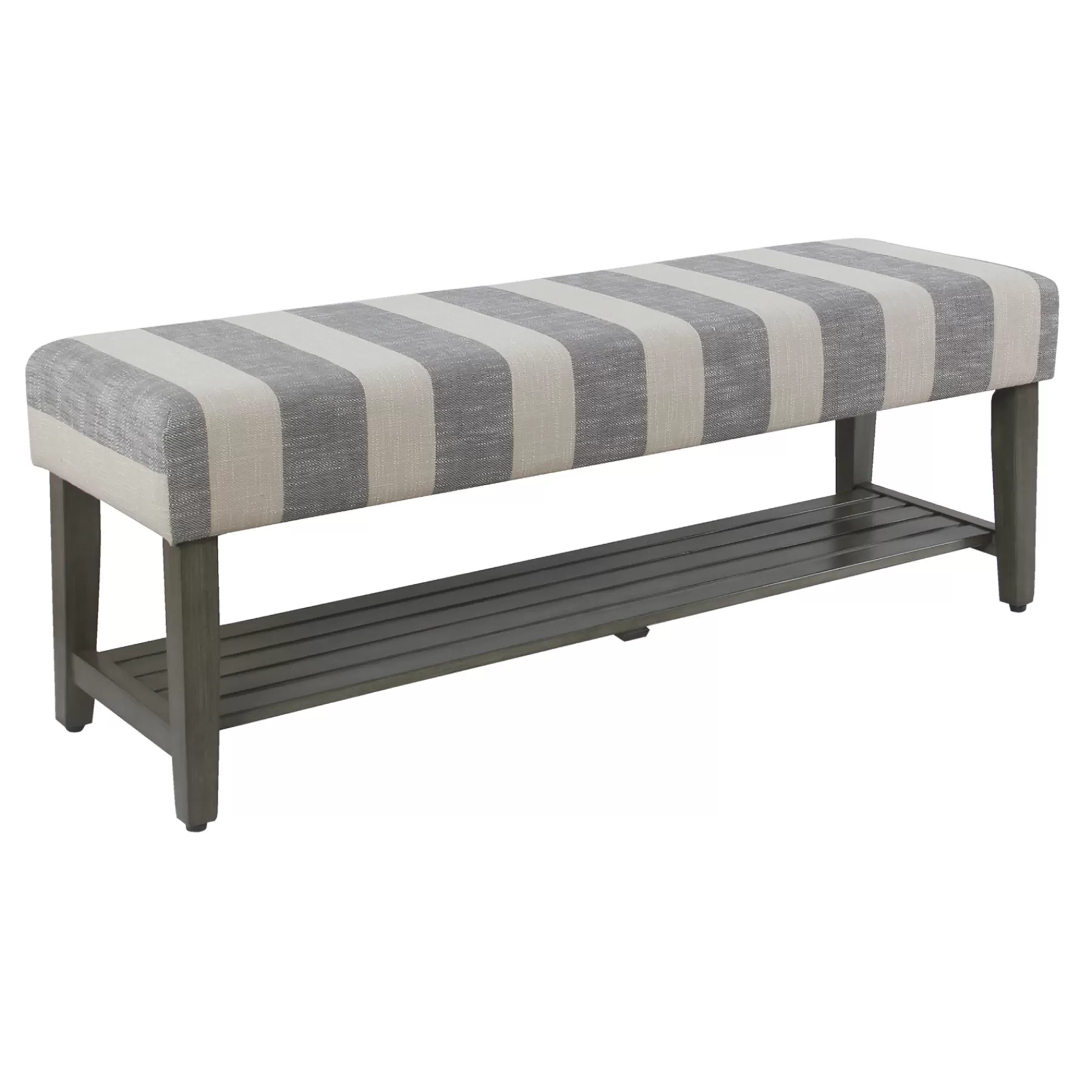 Roxbury Grey Striped Bench Outlet^* Fashion