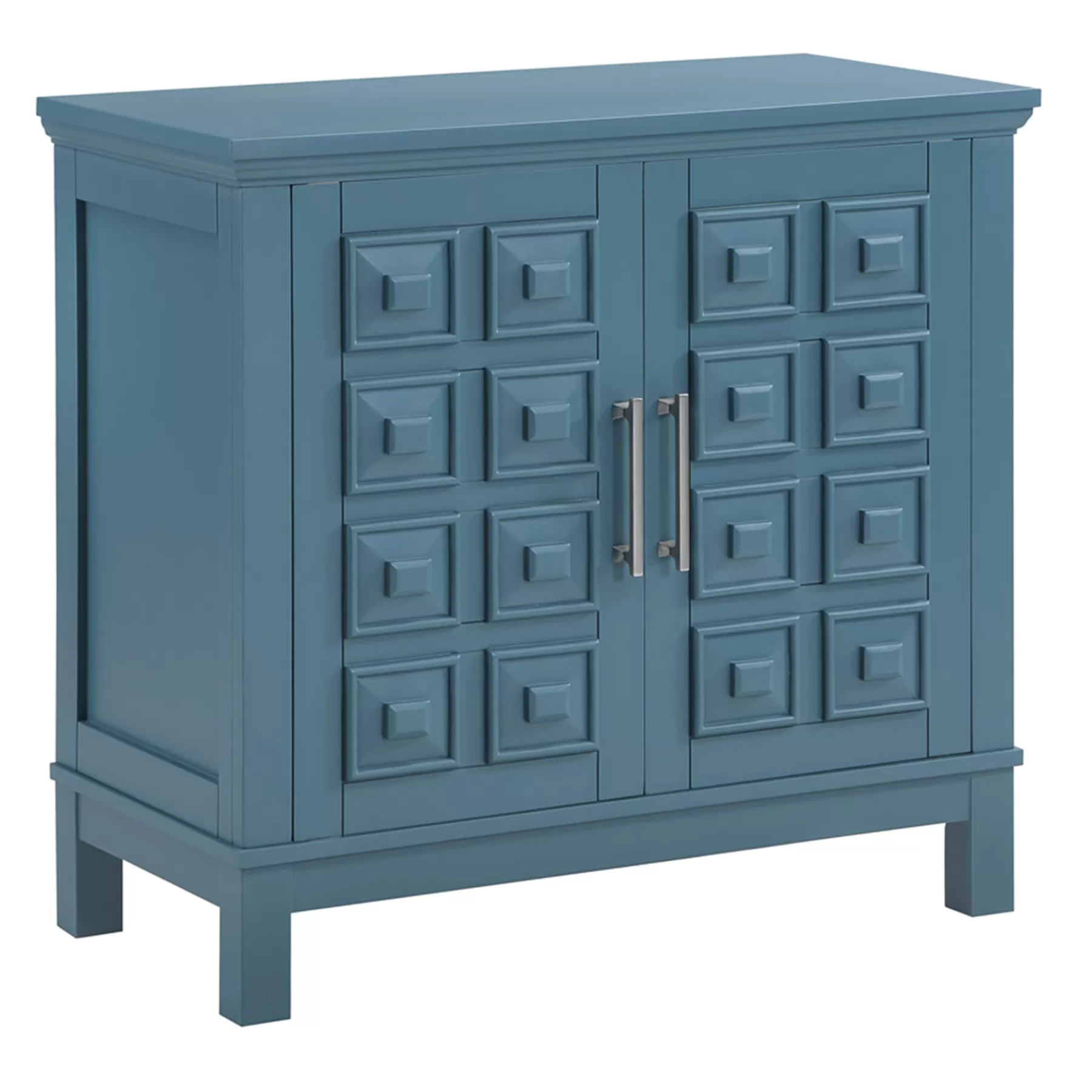 Sadie 2-Drawer Geometric Cabinet, Turquoise Clearance^* Online