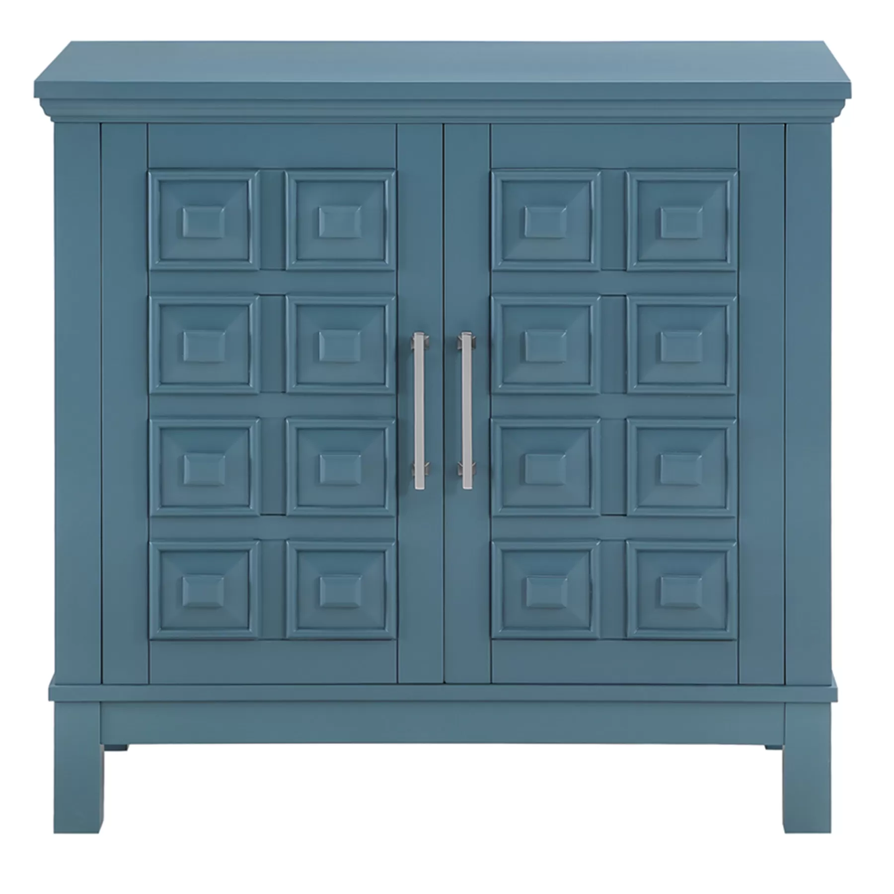 Sadie 2-Drawer Geometric Cabinet, Turquoise Clearance^* Online