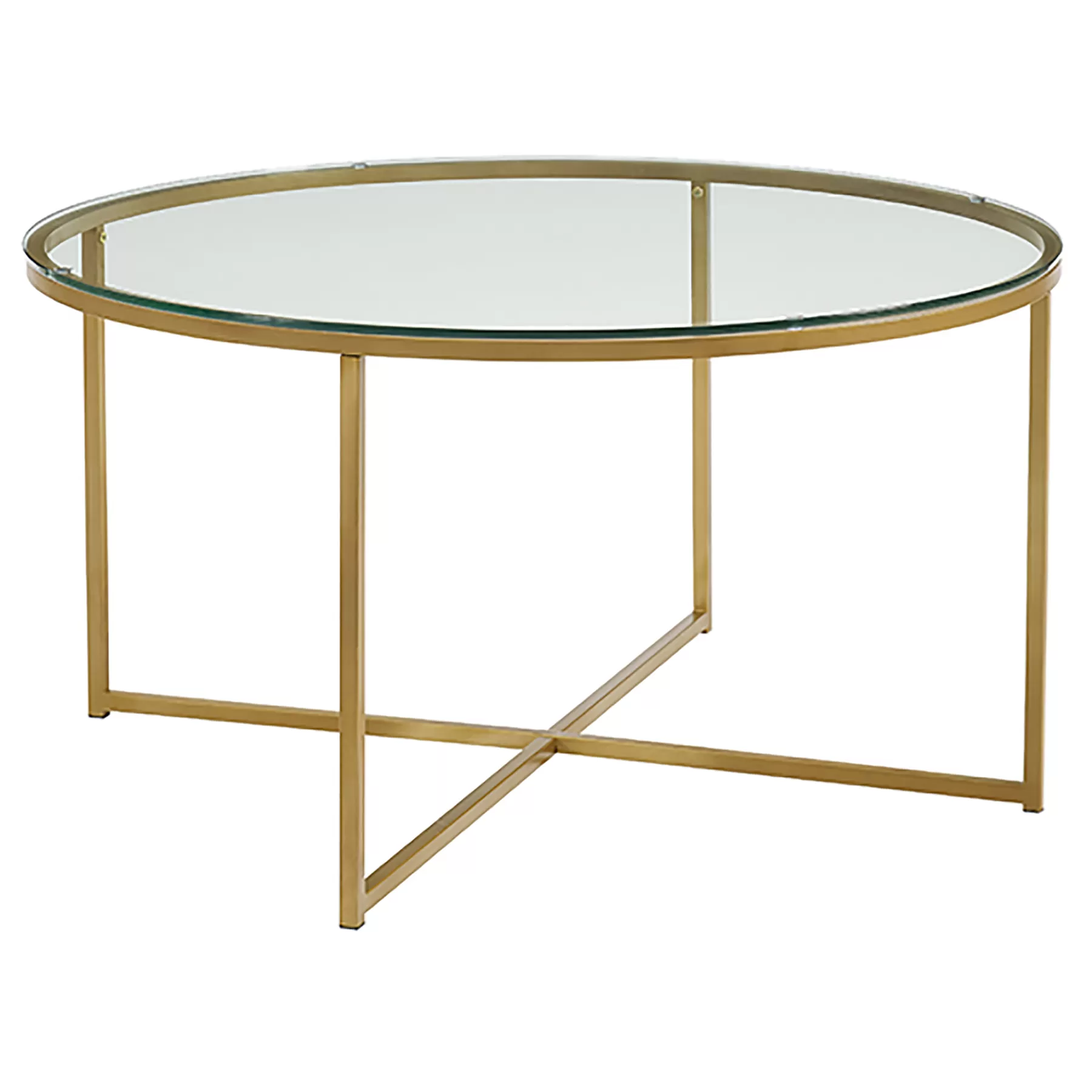 Stella Round Glass Coffee Table Gold Exquisite Gifts^* Best