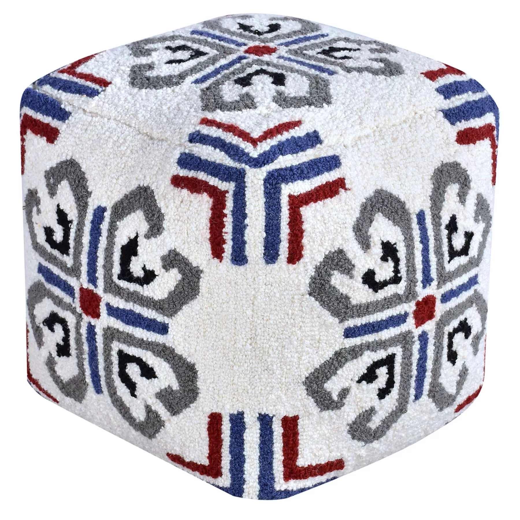 Tile Tufted Pouf Blue Outlet^* Hot