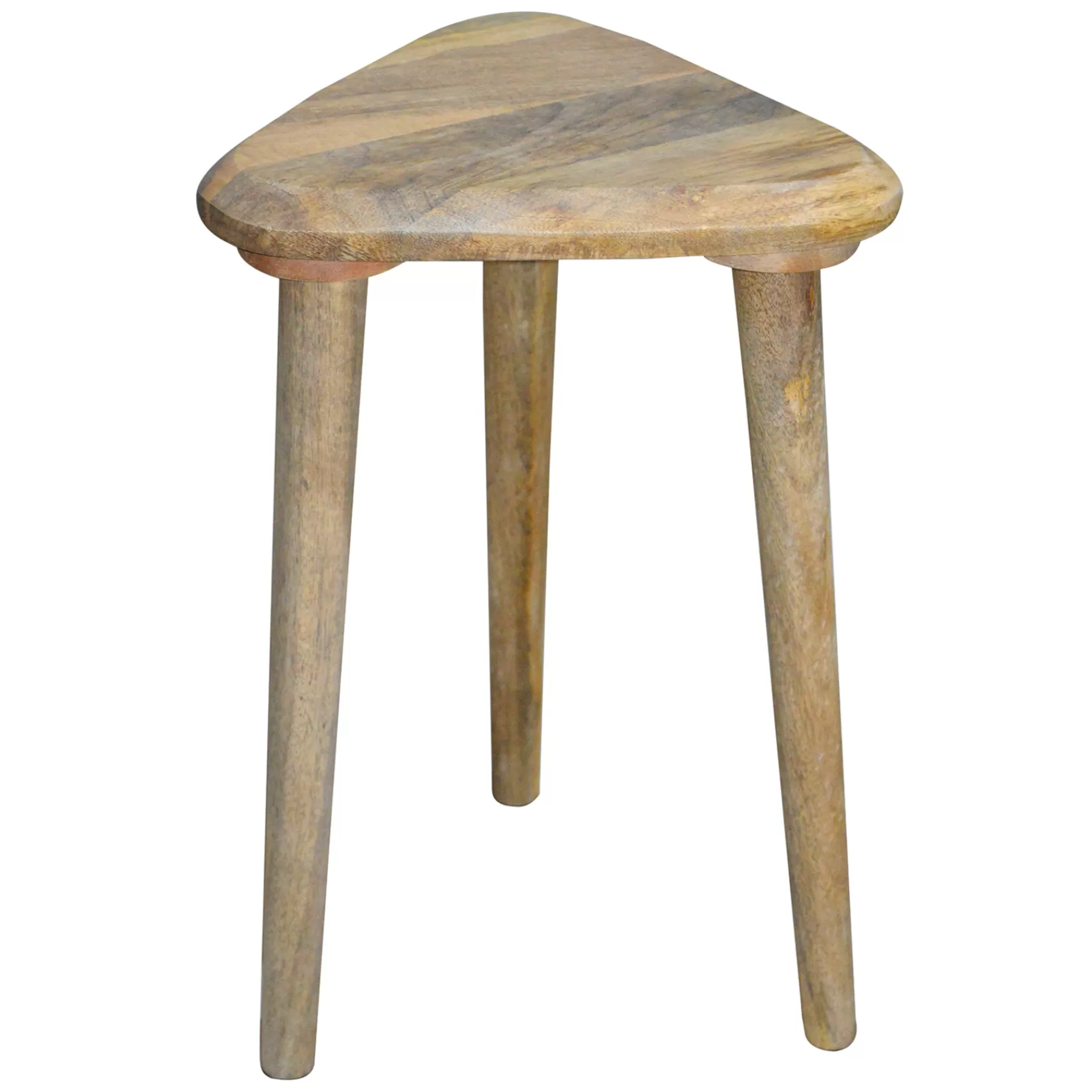 Triangle Mango Wood Side Table Premium^* Discount