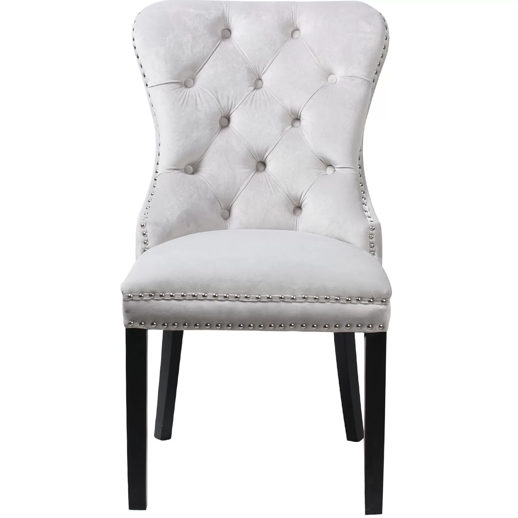 Velvet Grey Tufted Ring Back Dining Chair Discount Online^* Sale