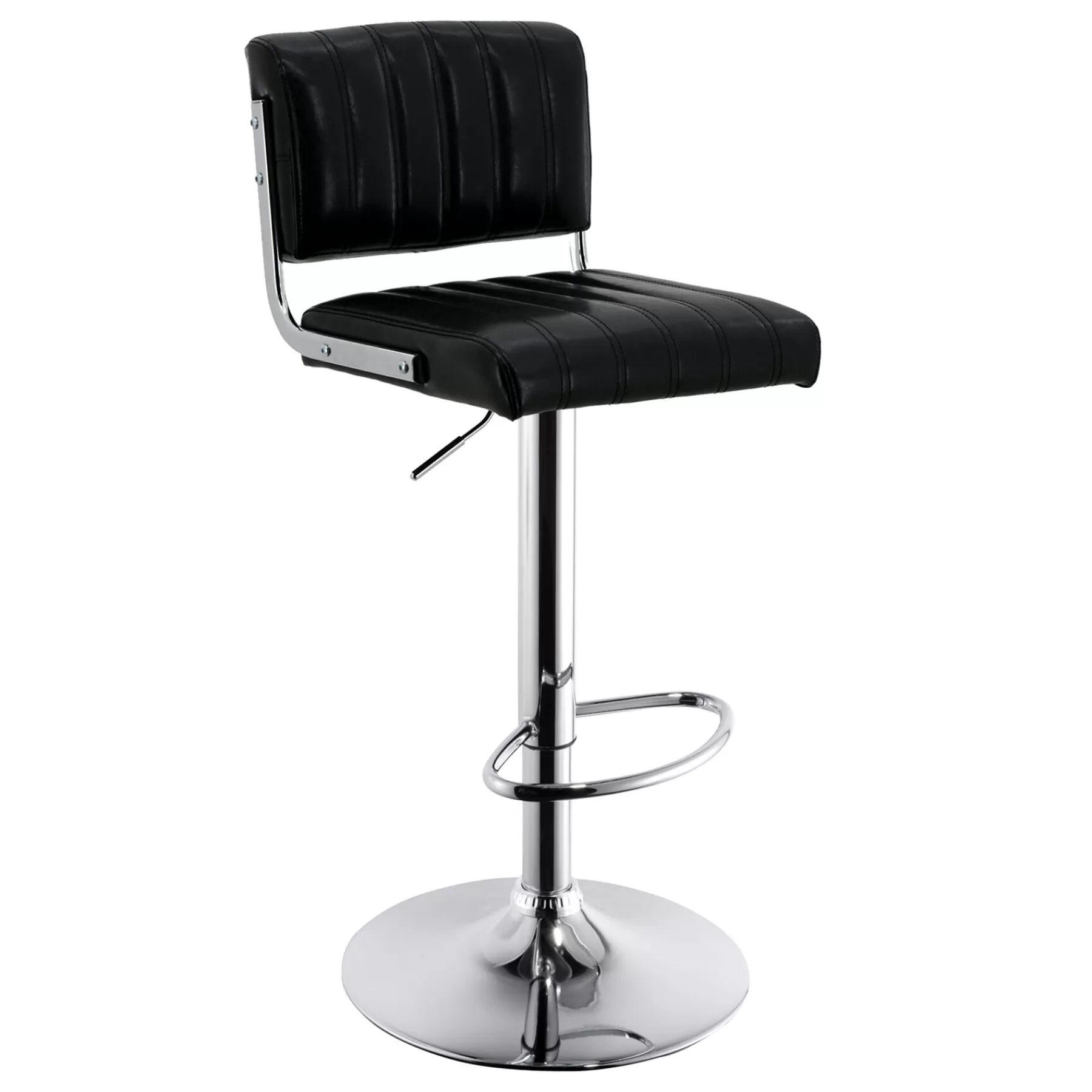 Warren Black Faux Leather Adjustable Barstool Premium^* Clearance