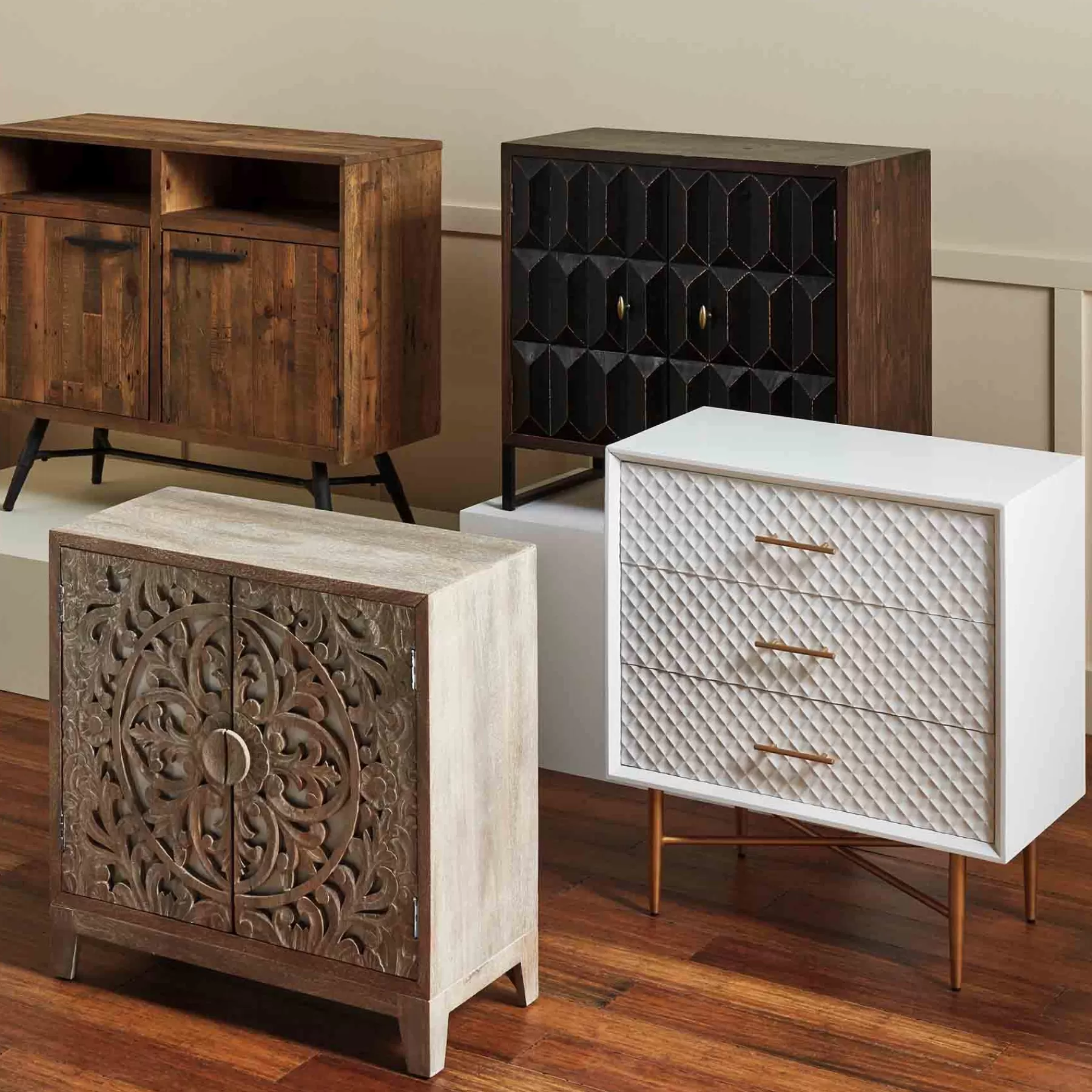 White/Gold 3-Drawer Cabinet Discount^* Online