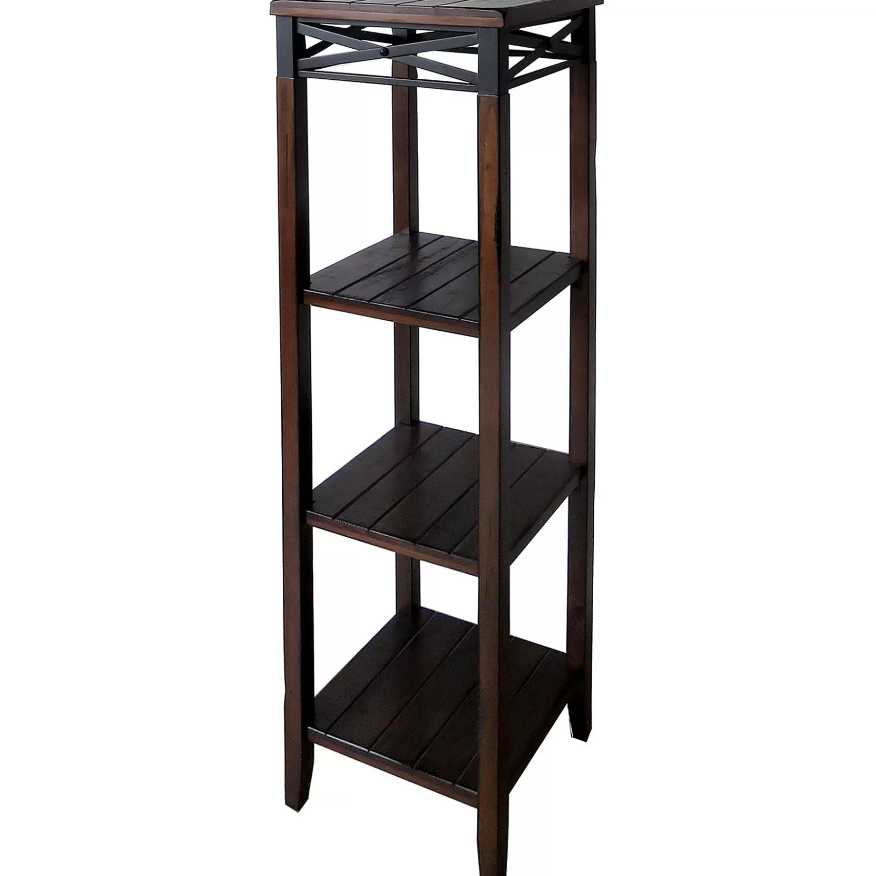 Wood And Metal X Band Plant Stand Discount Online^* Store