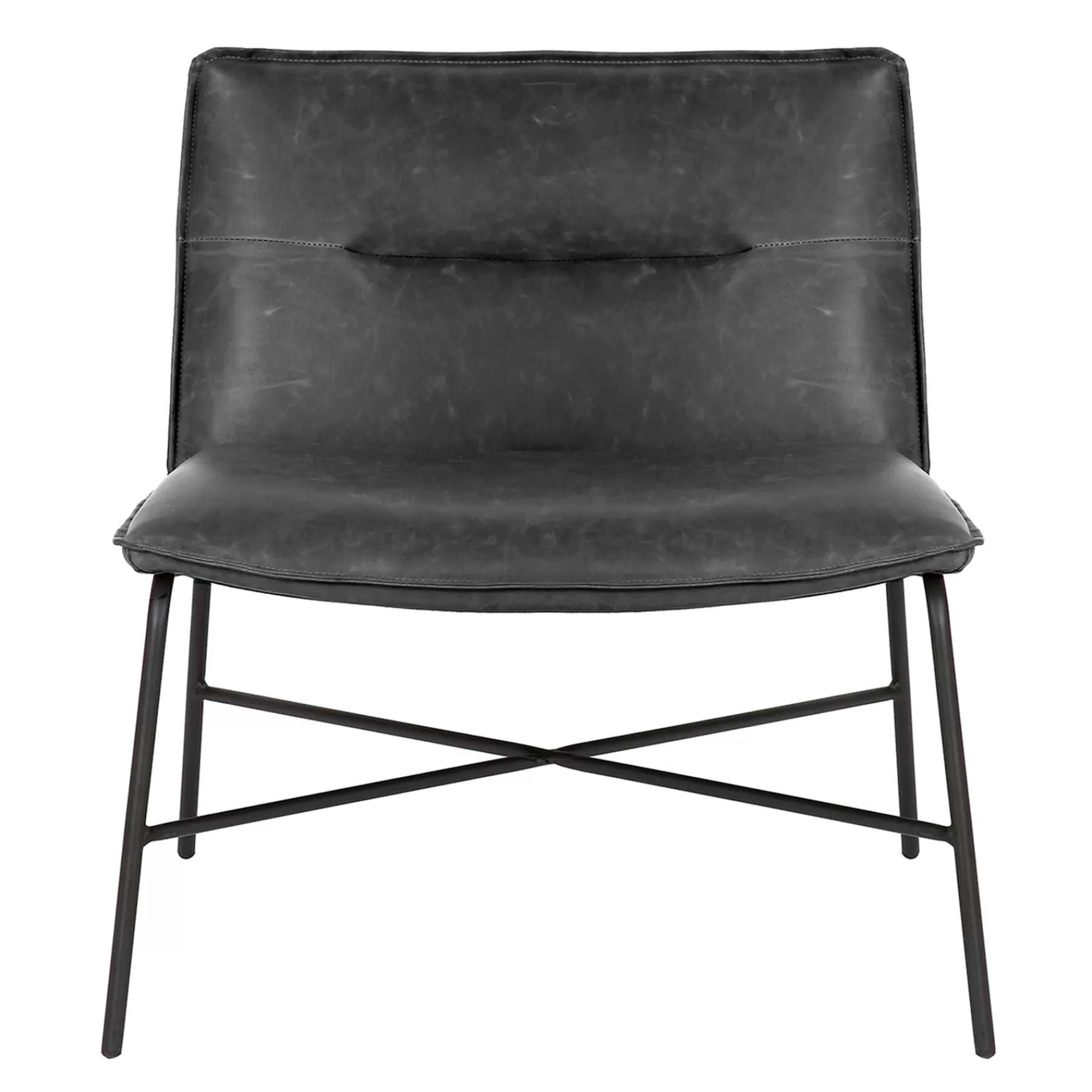 Zoey Black Faux Leather Armless Accent Chair Low Price^* Sale